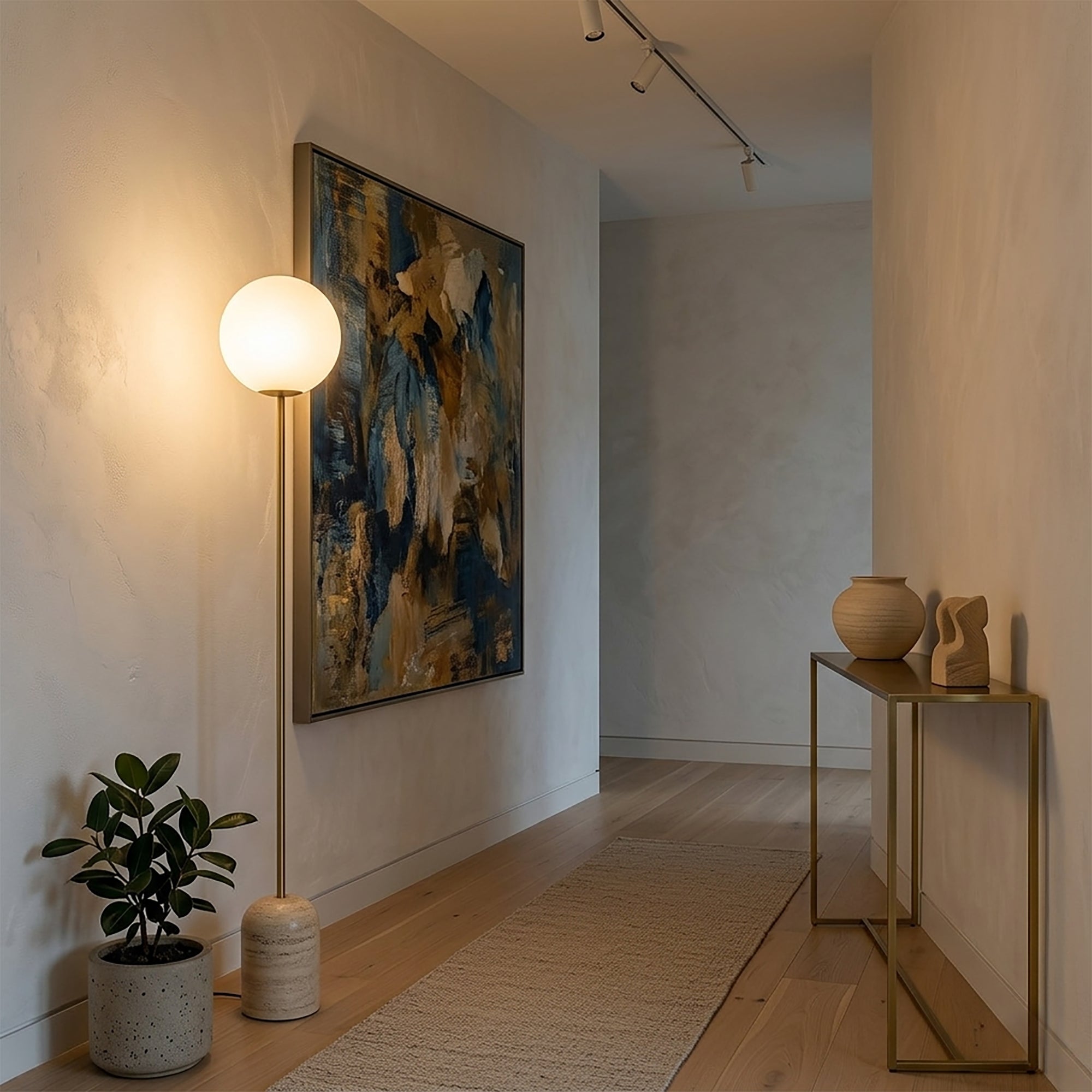 Marken Travertine Floor Lamp