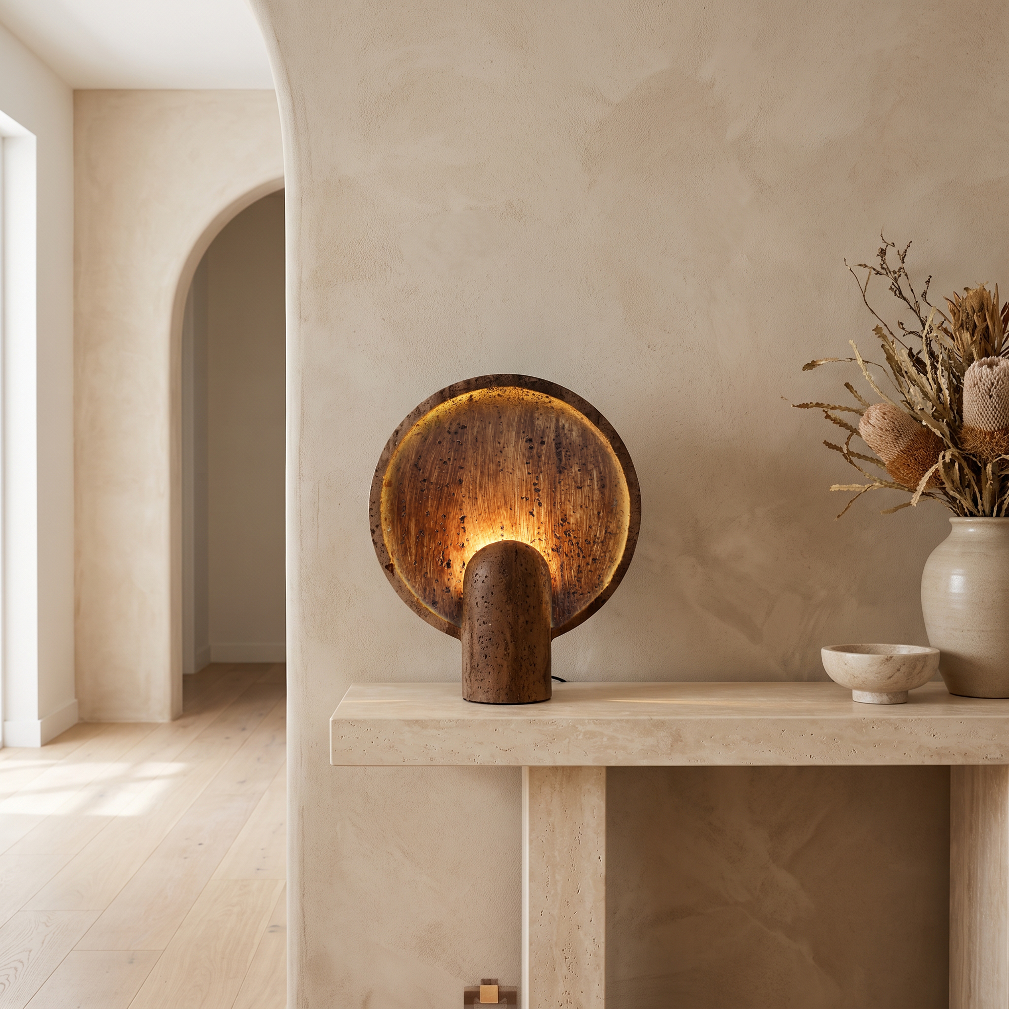Umea Travertine Table Lamp