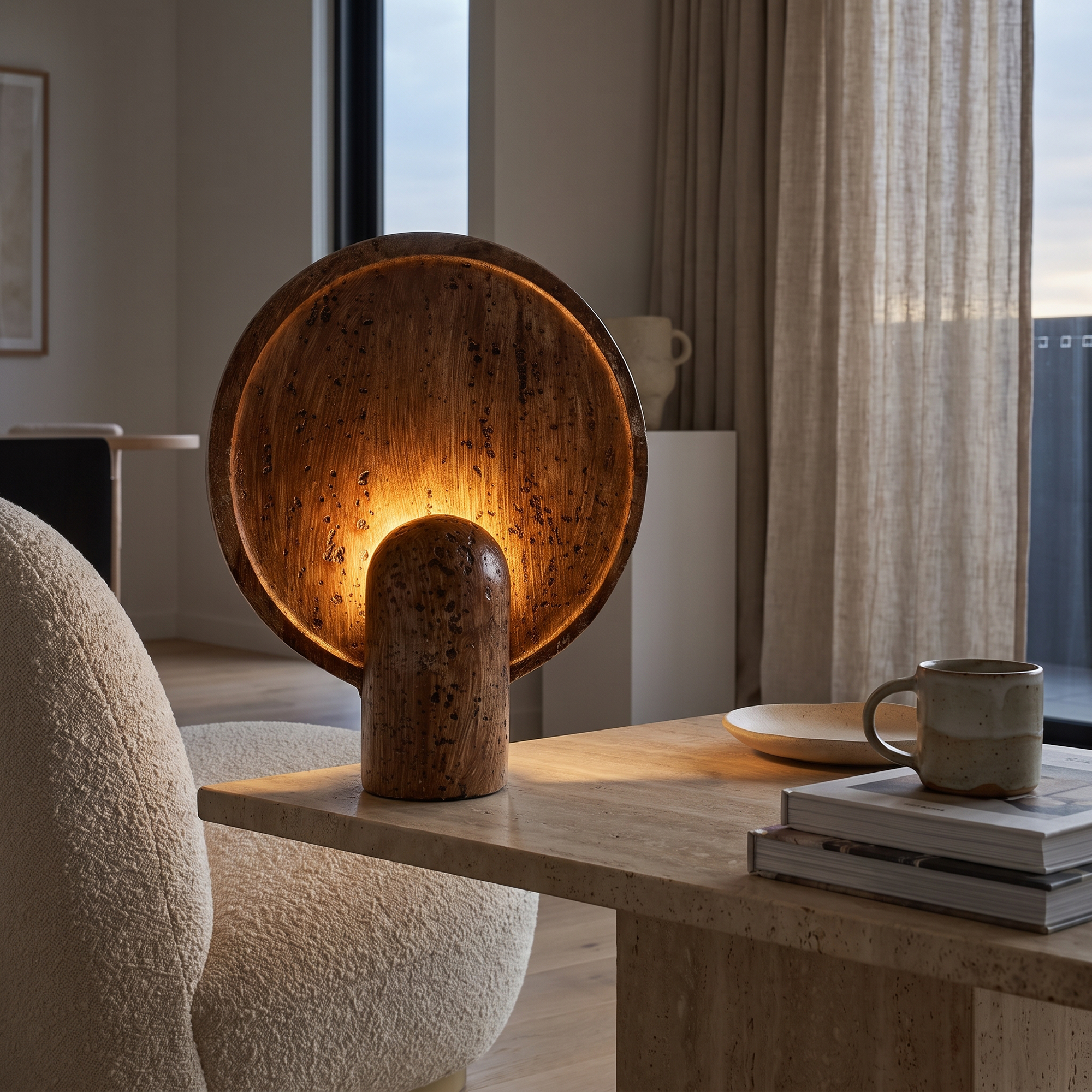 Umea Travertine Table Lamp
