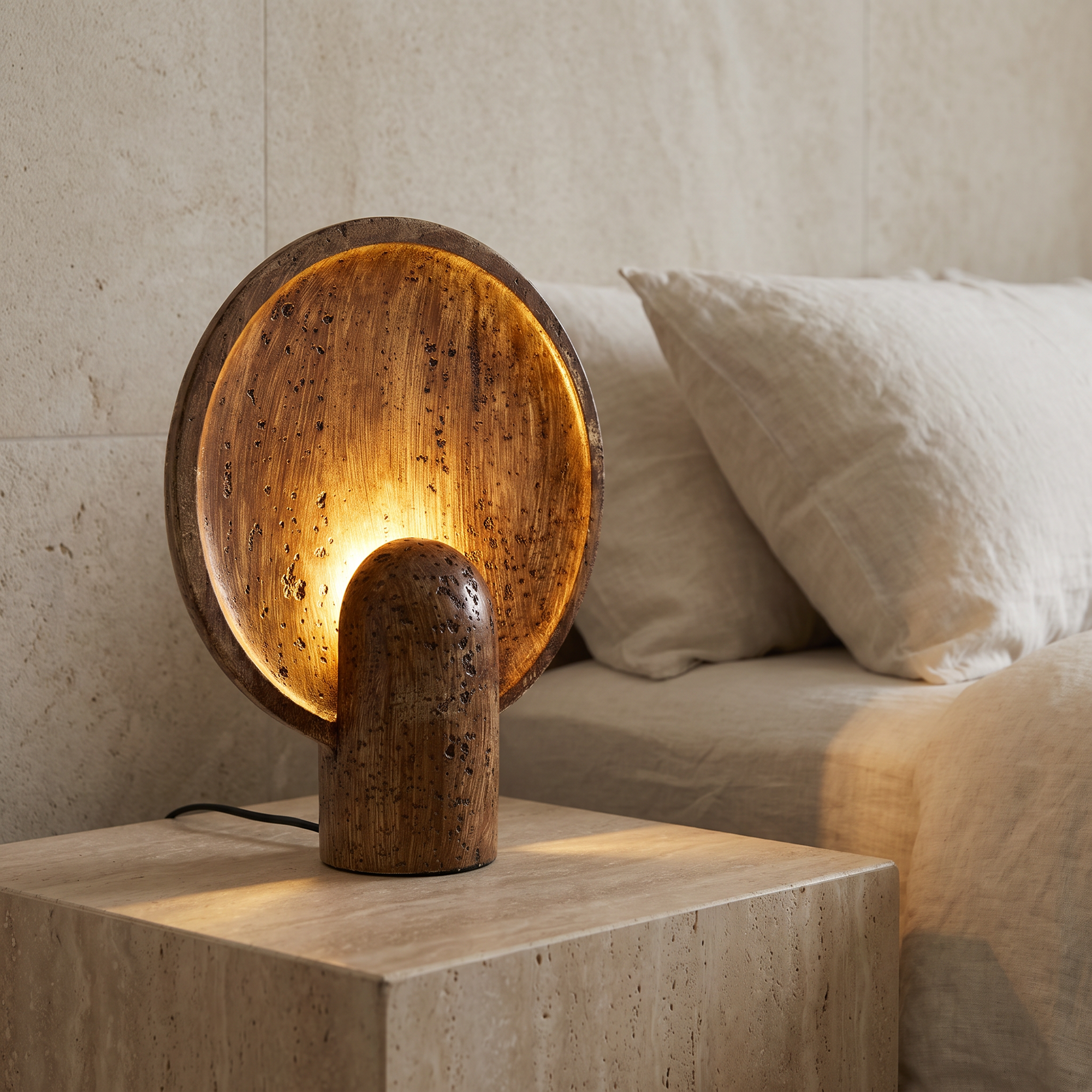 Umea Travertine Table Lamp