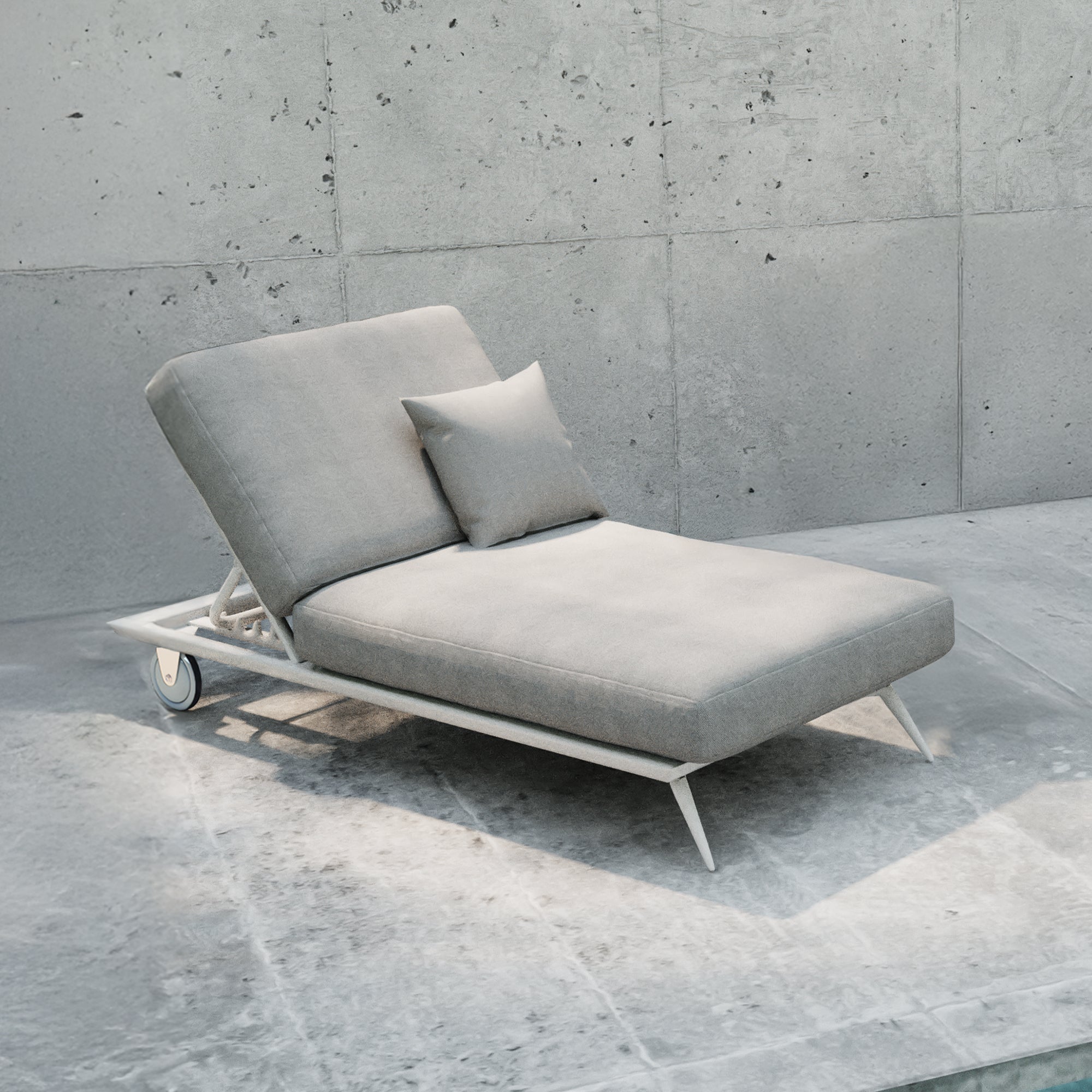 Vasagatan Single Grey Reclining Sun Lounger