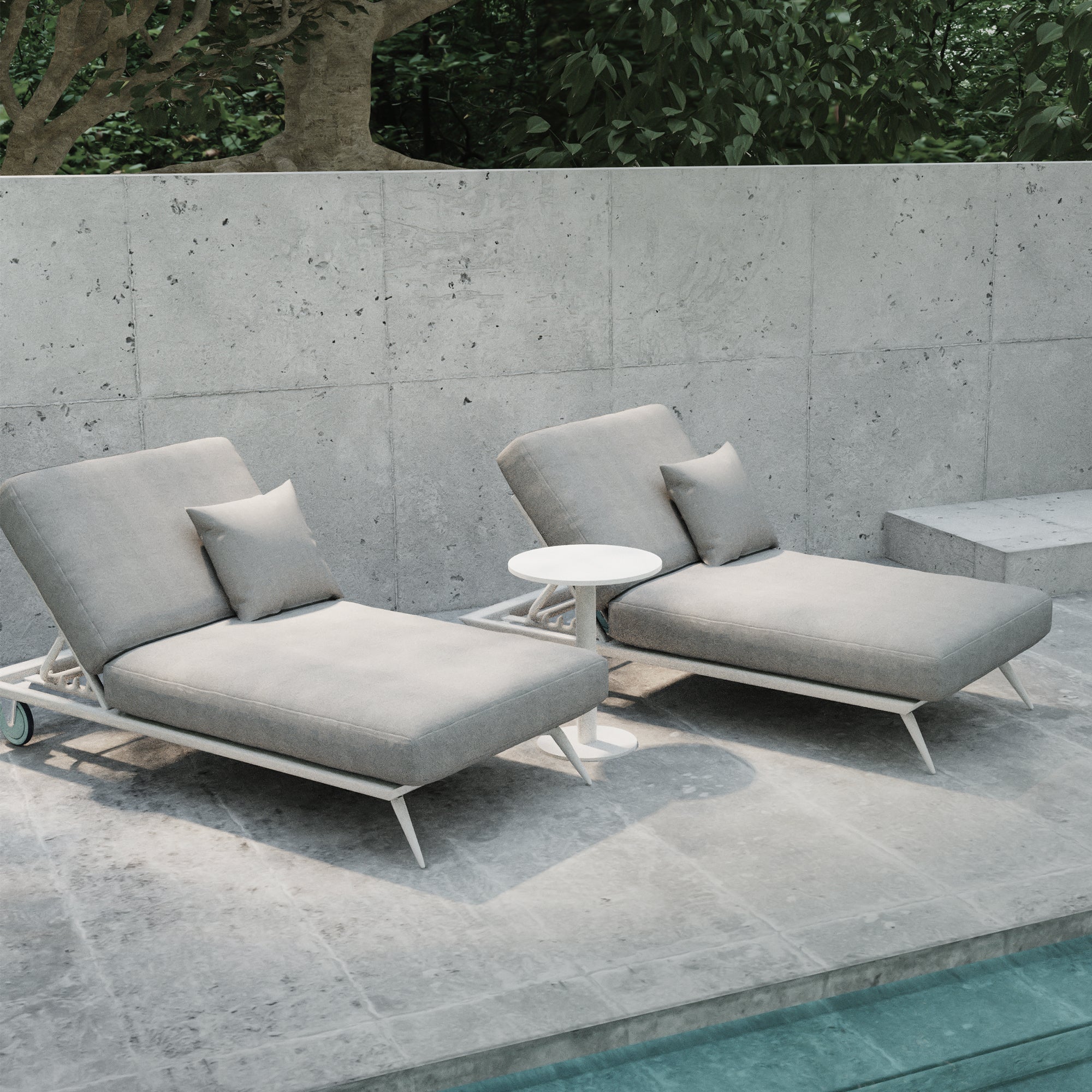 Vasagatan Single Grey Reclining Sun Lounger