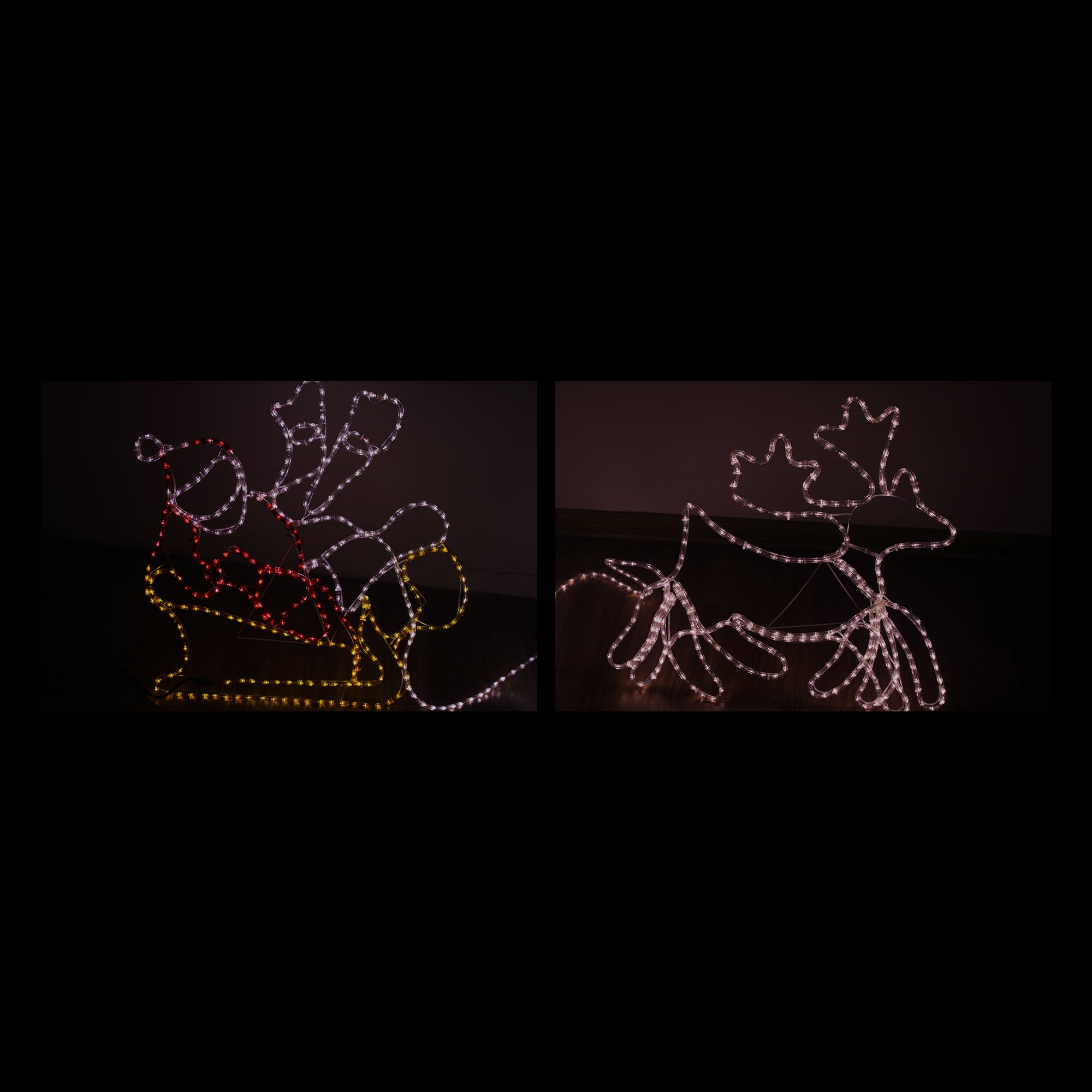 Tarim Santa and Reindeer Christmas Light Display