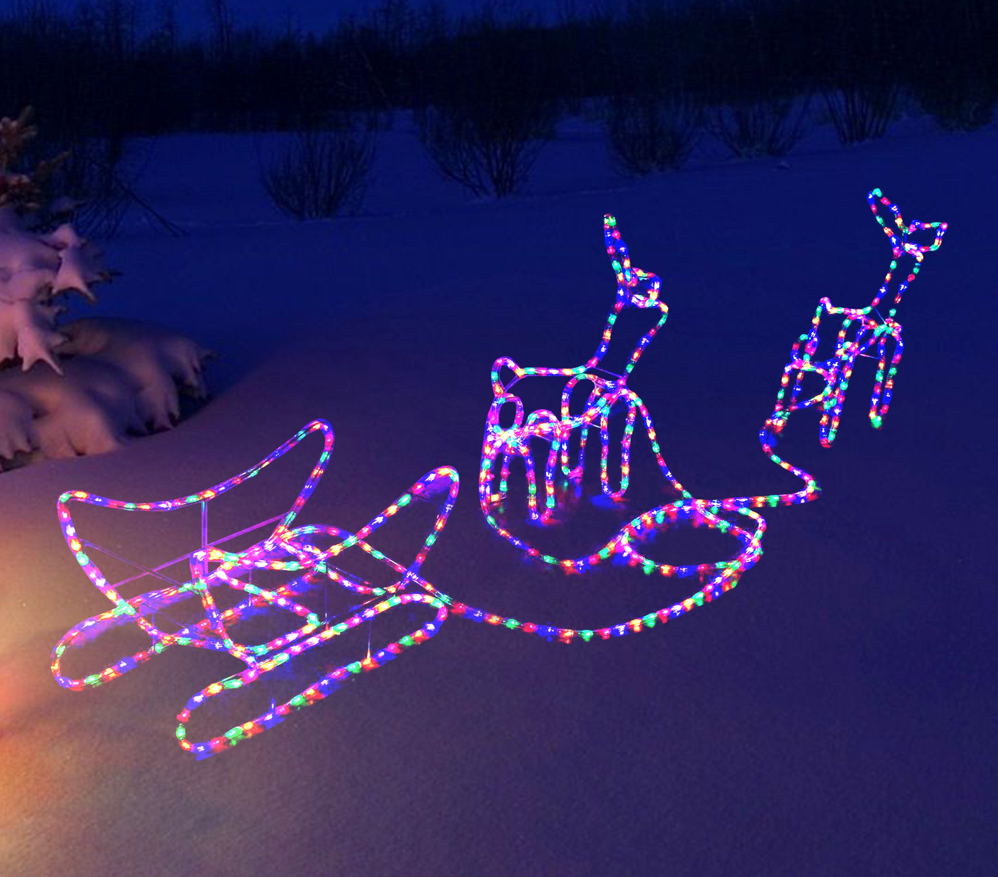 Marcus Reindeers and Sleigh Motif Lights