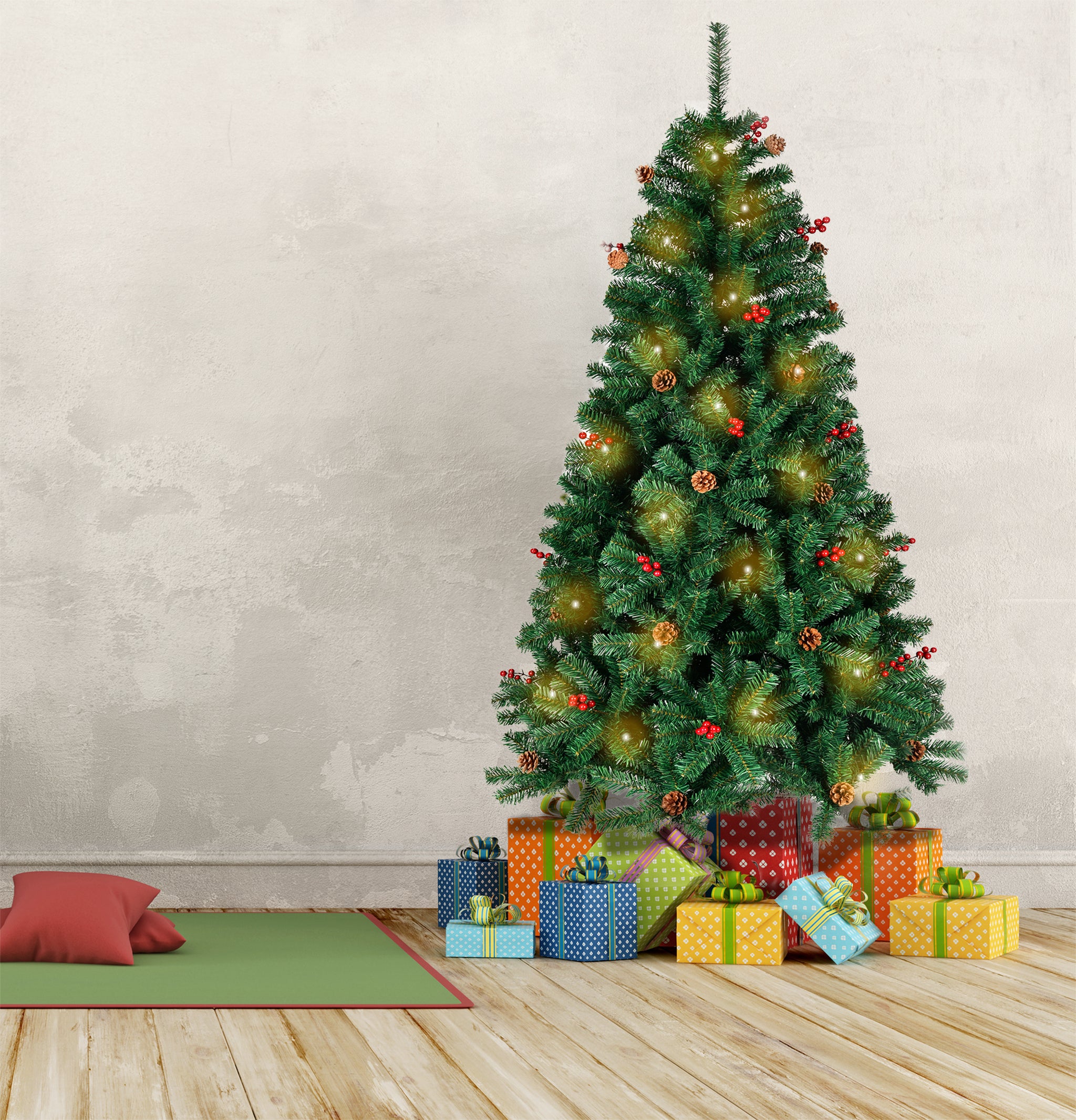 Narmada LED Christmas Tree with Pine Cones 2.1m