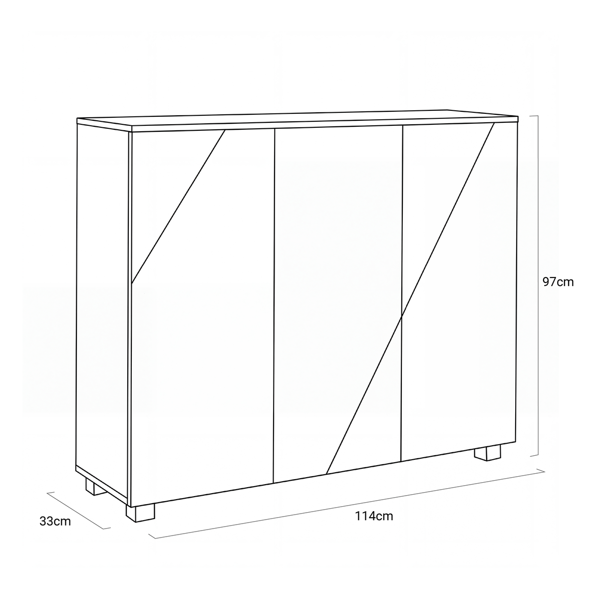 Åndalsnes Shoe Rack Storage Cabinet  - 3 Door