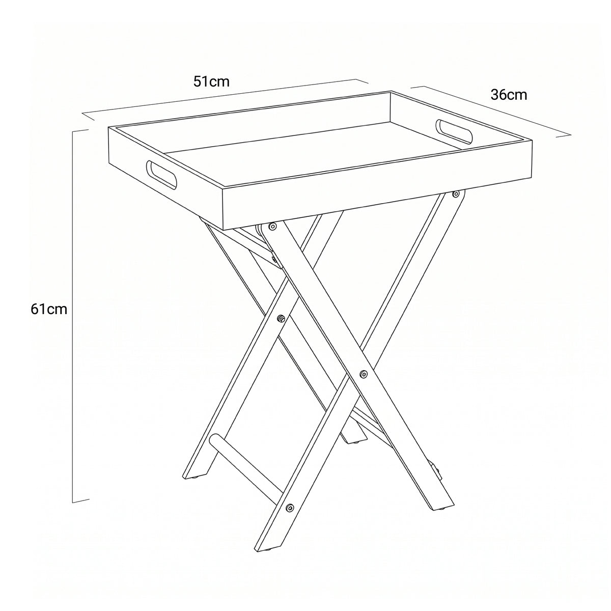 Askim Acrylic Folding Tray Table
