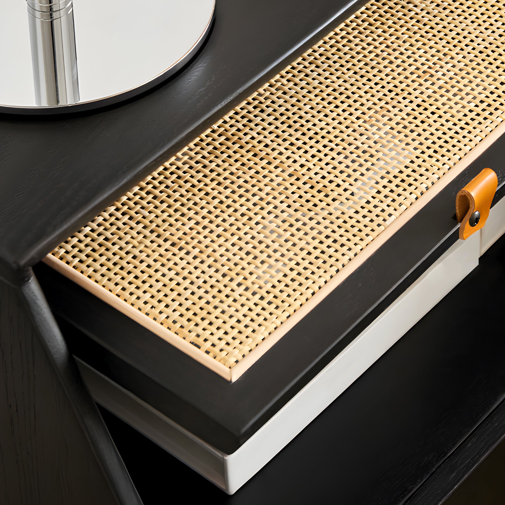 Skagen Black Solid Oak Wood Bedside Table