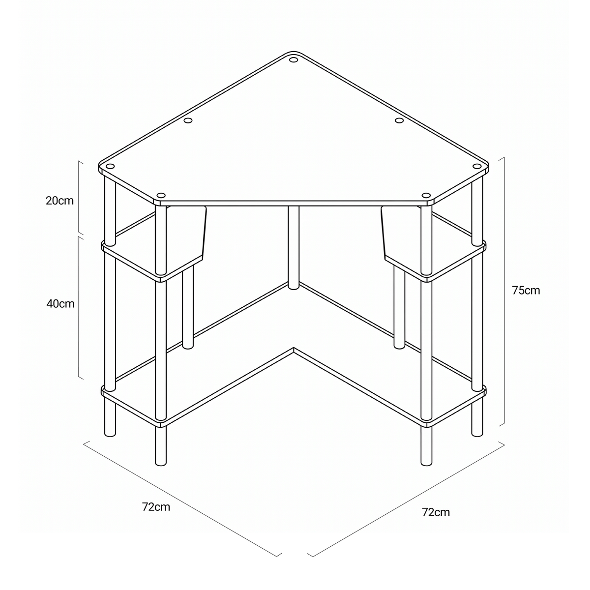 Bogense Acrylic Corner Desk
