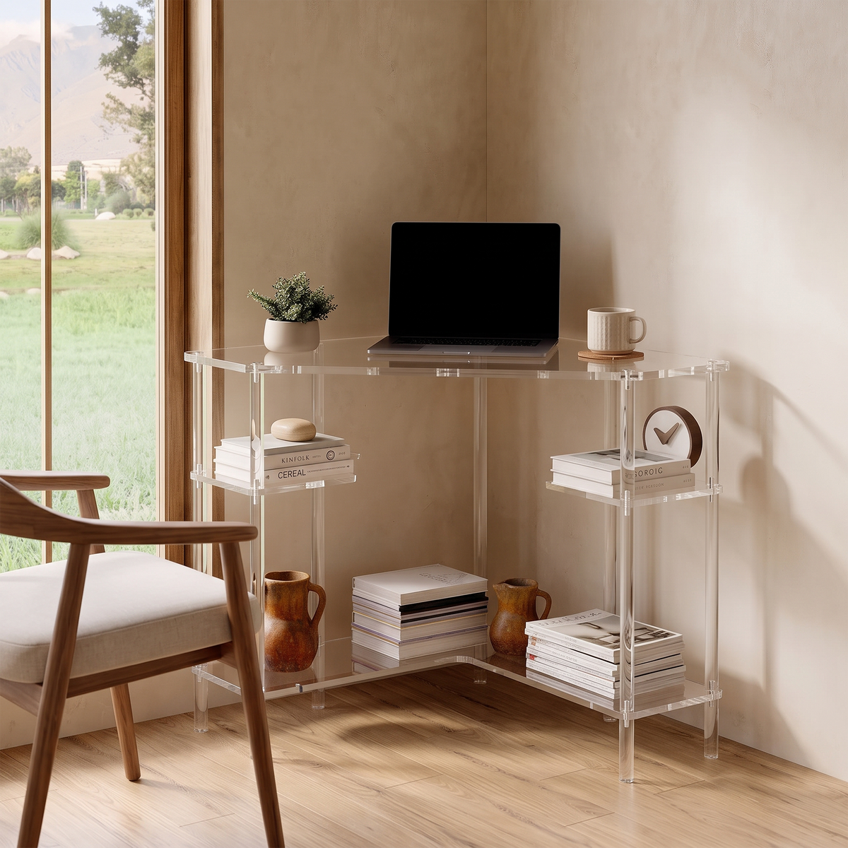 Bogense Acrylic Corner Desk