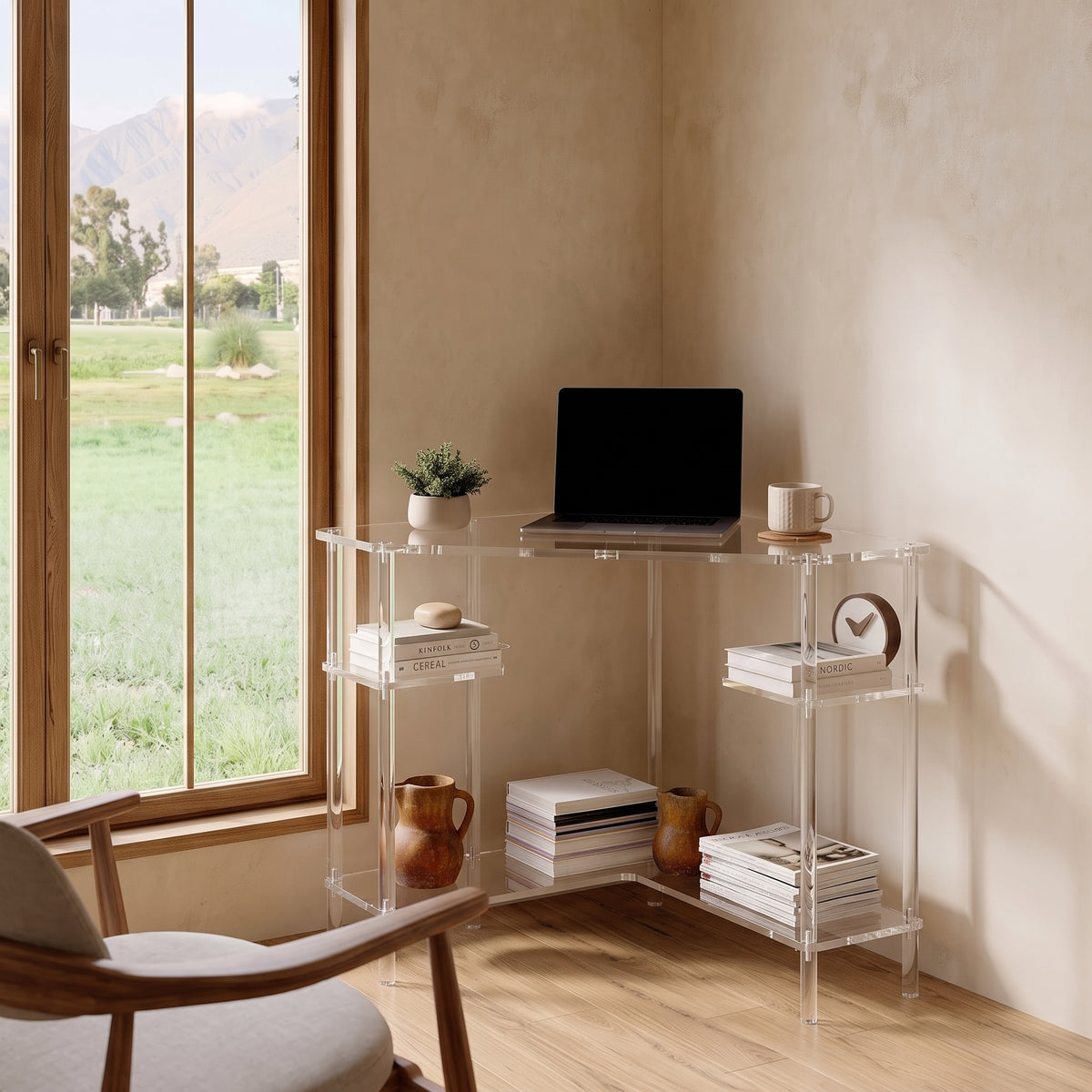 Bogense Acrylic Corner Desk