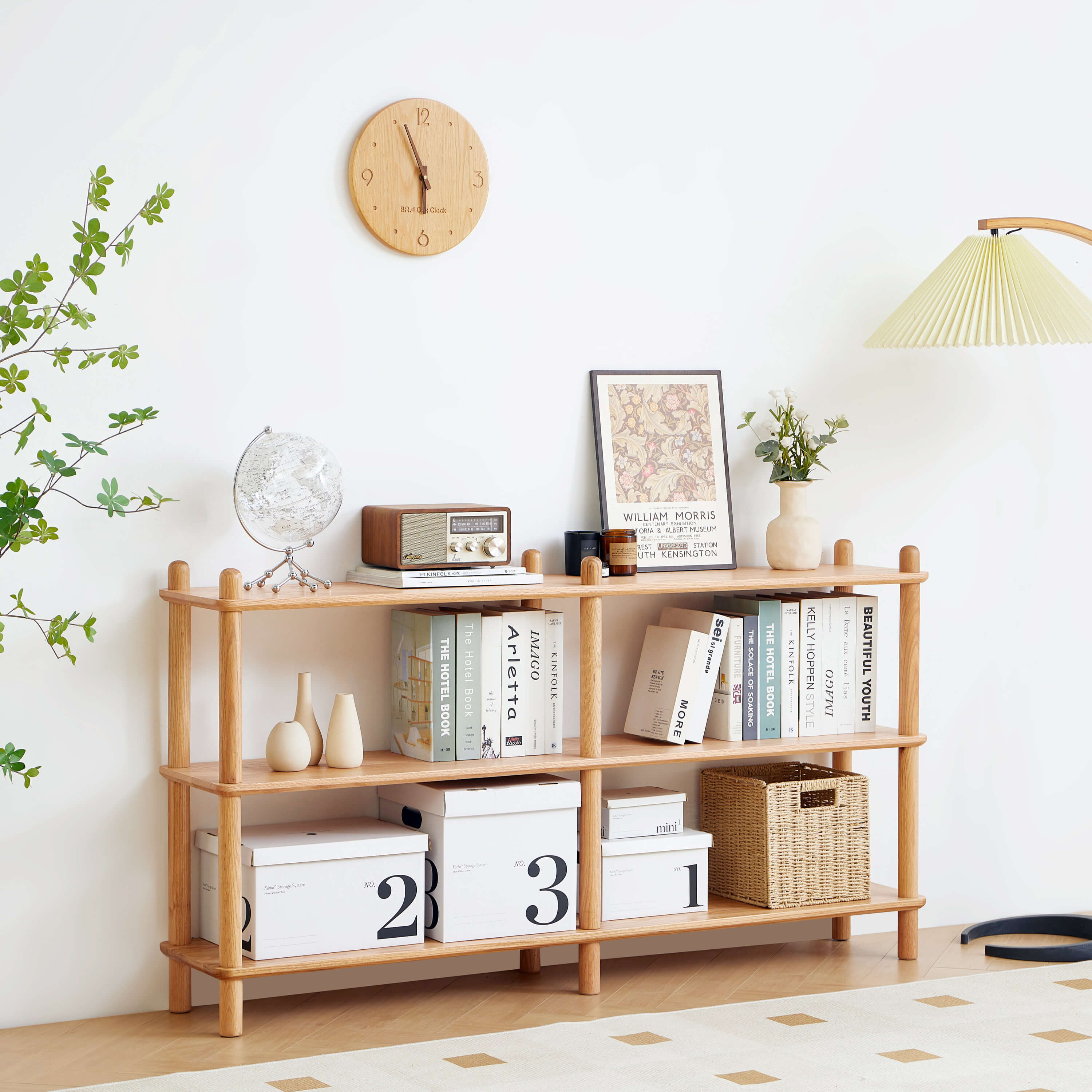 Harstad 2 Tier Solid Oak Display Shelf