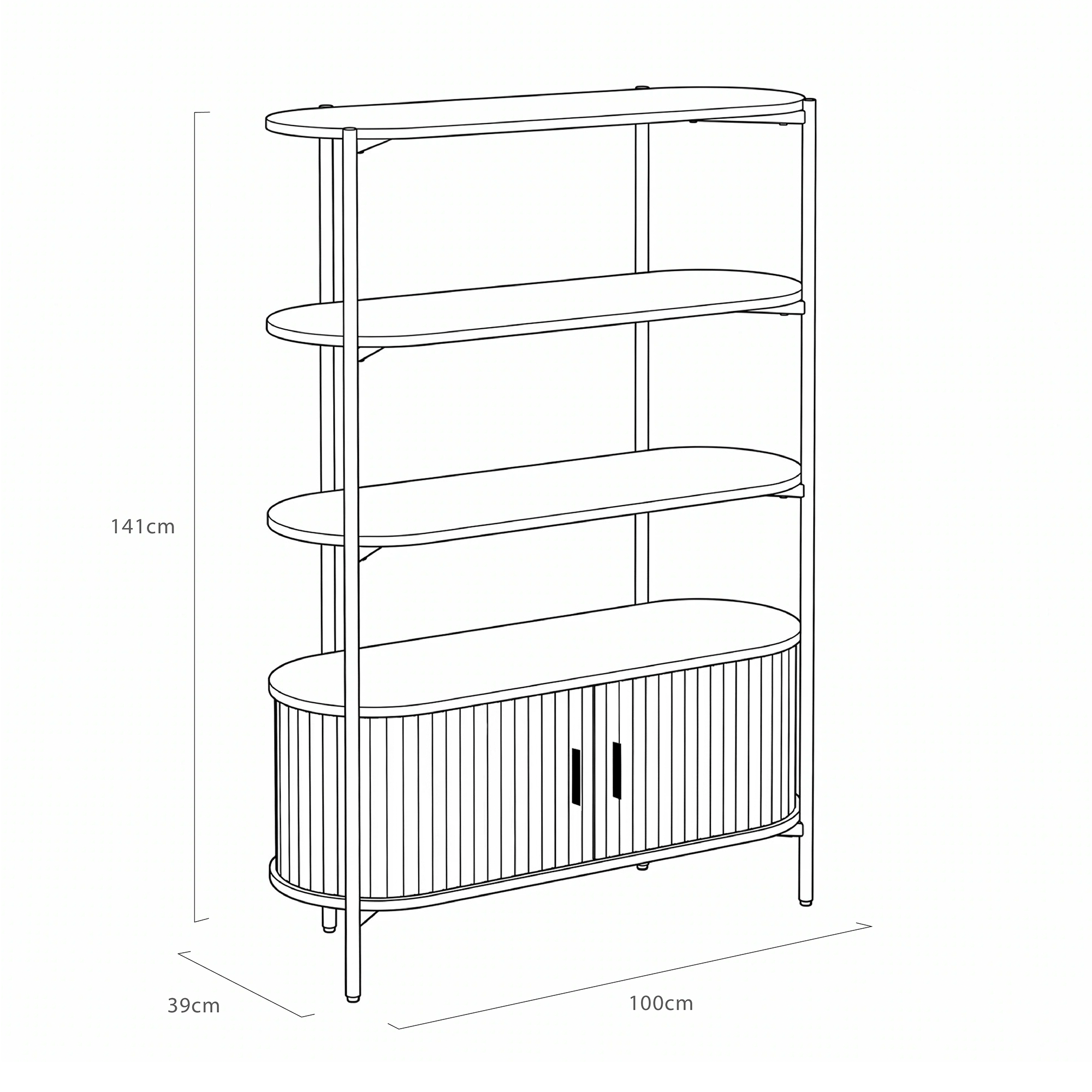 Grindsted 4-Tier Storage Shelves