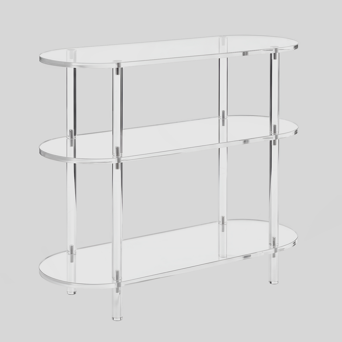 Grønnegata Acrylic 3 Tier Console Table