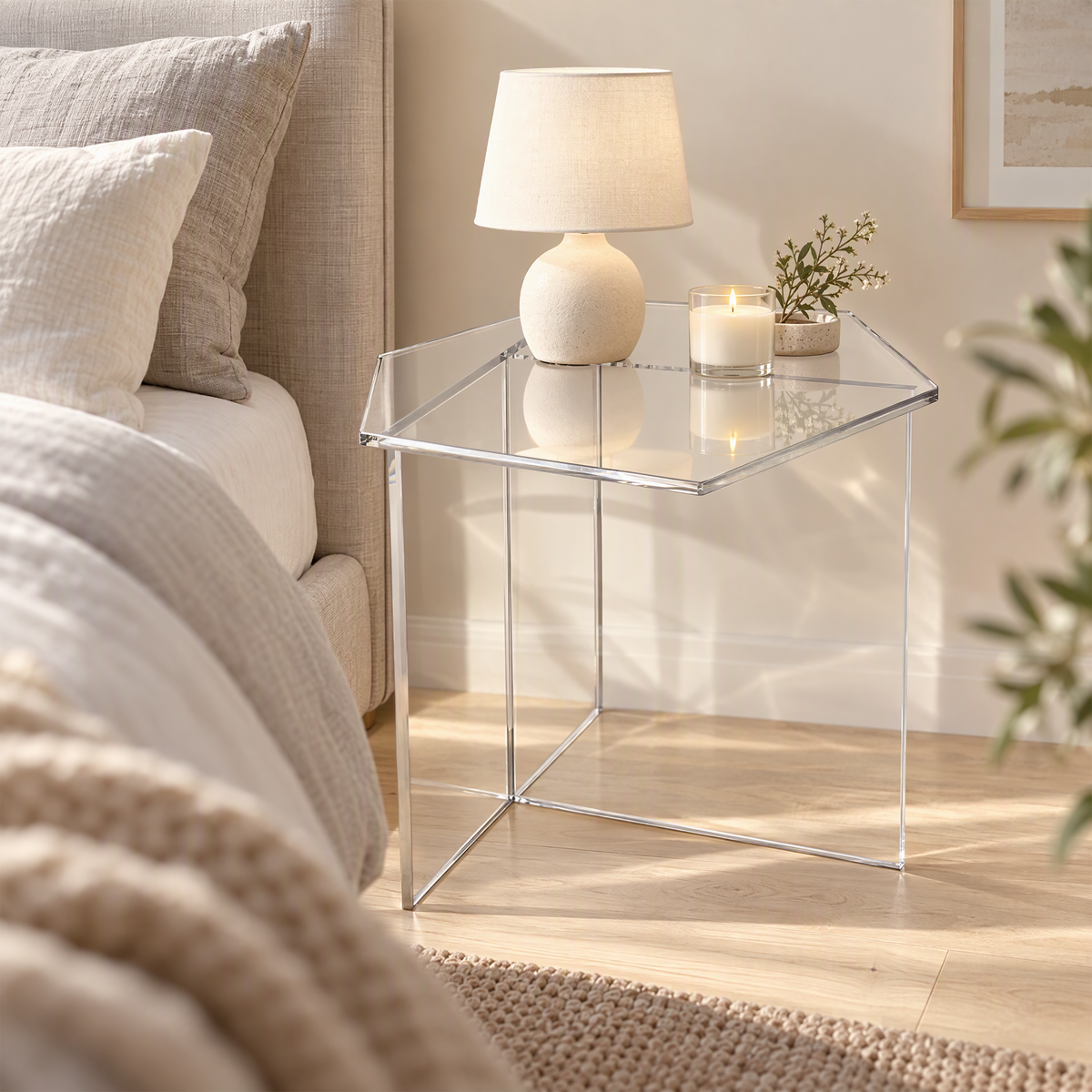 Herlev Acrylic Bedside Table