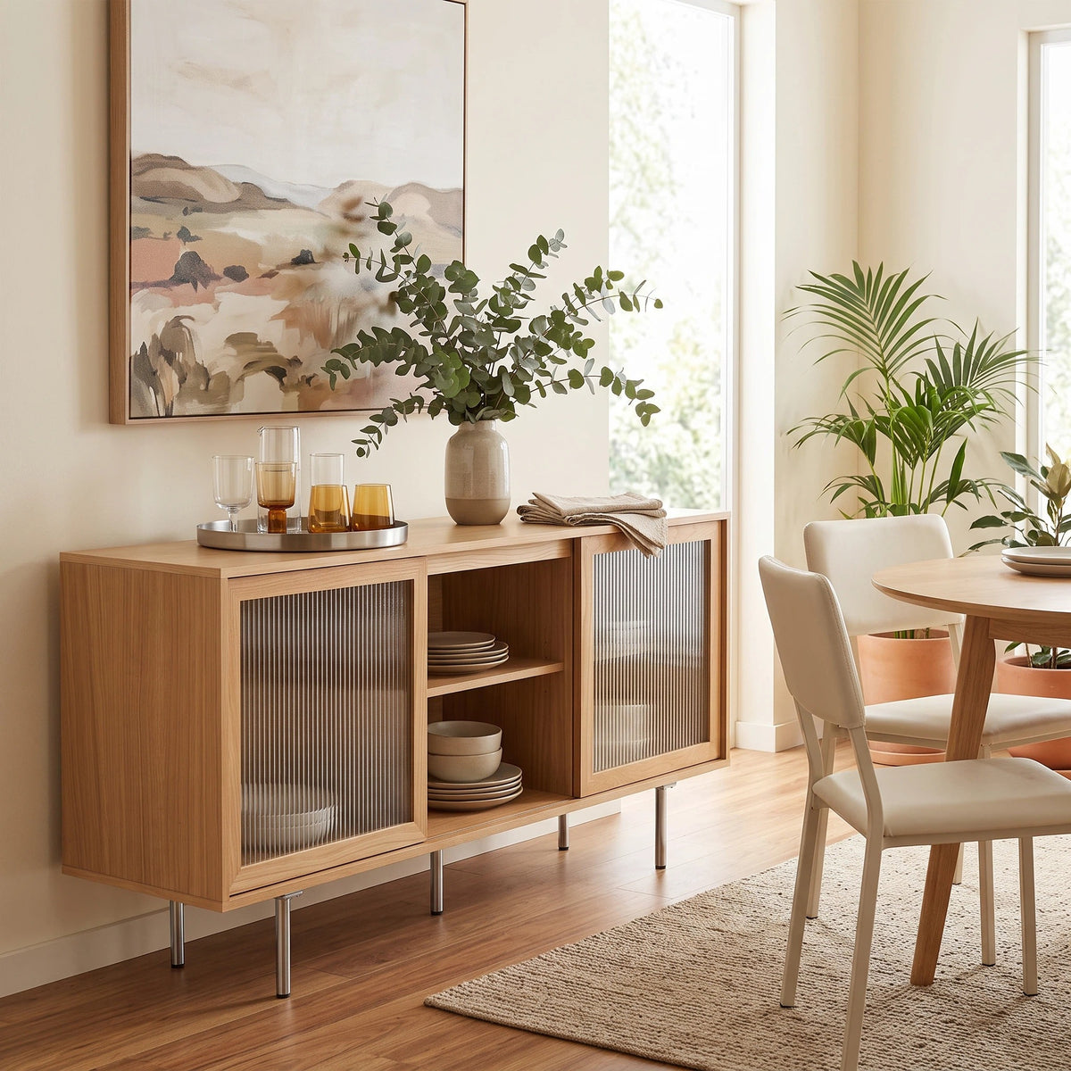 Hirtshals 160cm Oak Veneer TV Entertainment Stand