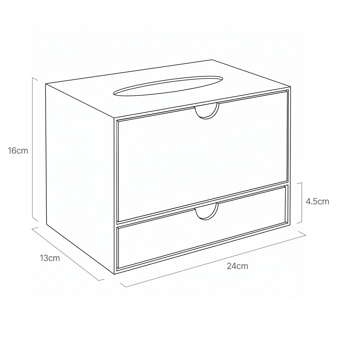 Linnégatan Acrylic Tissue Box with Drawer