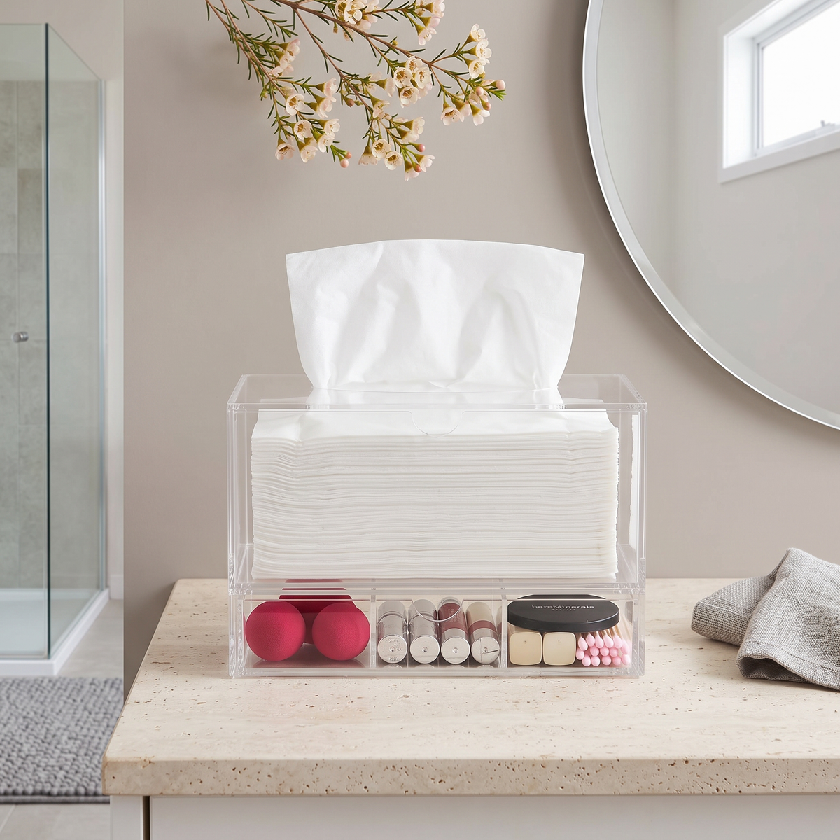Linnégatan Acrylic Tissue Box with Drawer