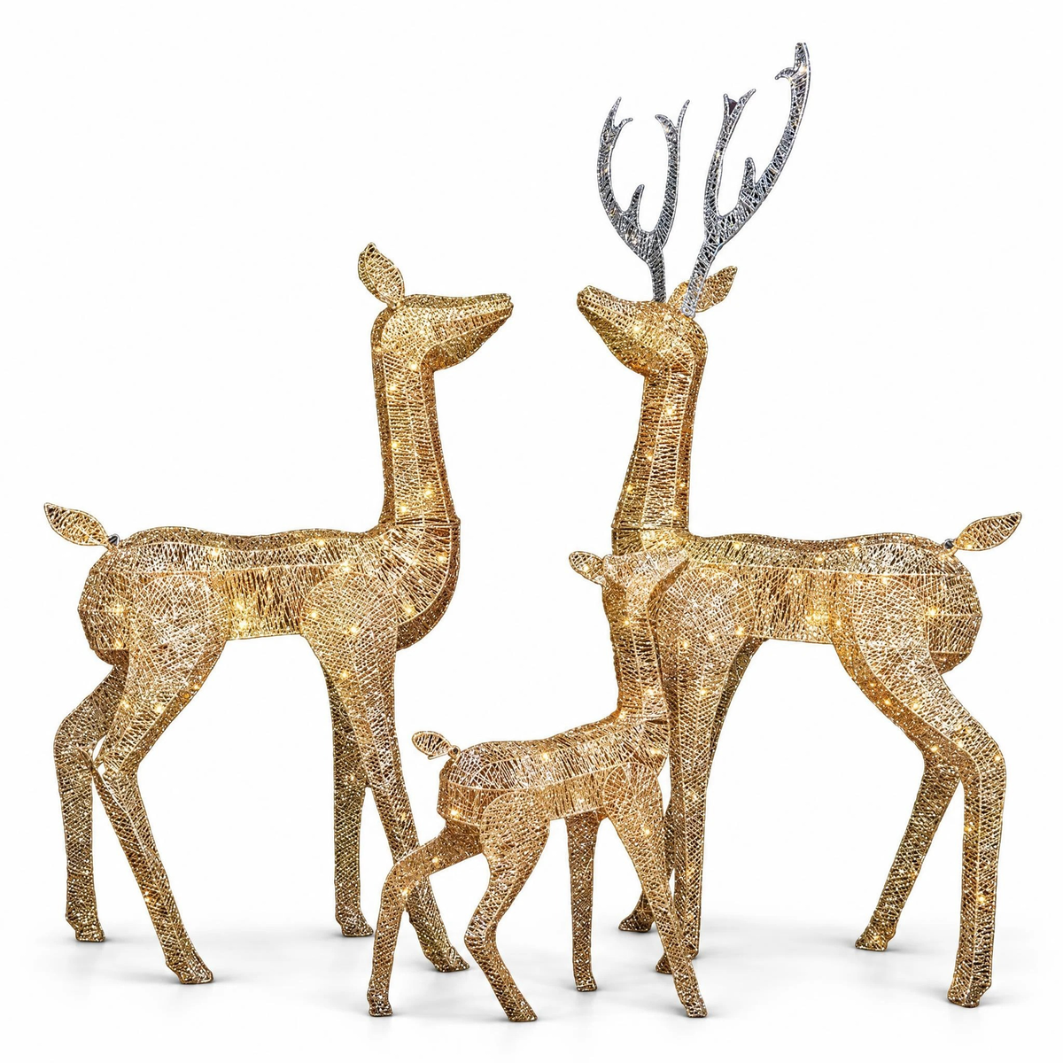 Mariefred 3 Pcs Reindeer Family Christmas Lights