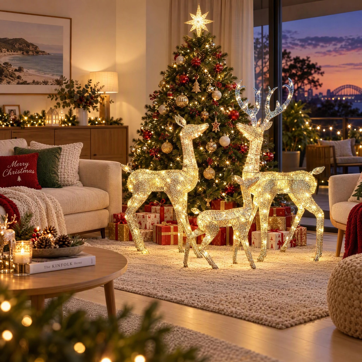 Mariefred 3 Pcs Reindeer Family Christmas Lights