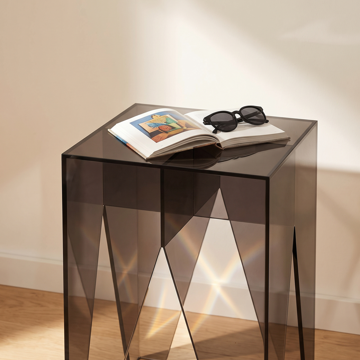 Varde Acrylic Bedside Table