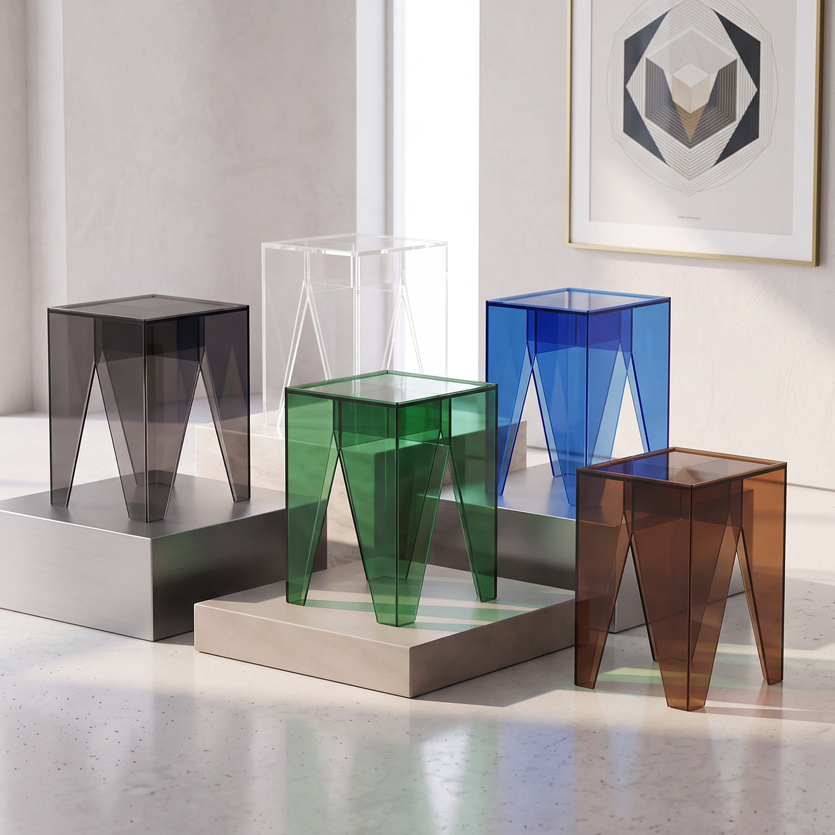 Varde Acrylic Bedside Table
