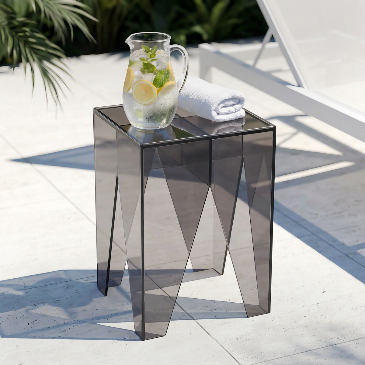Varde Acrylic Bedside Table