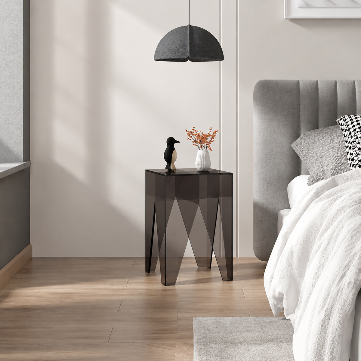 Varde Acrylic Bedside Table