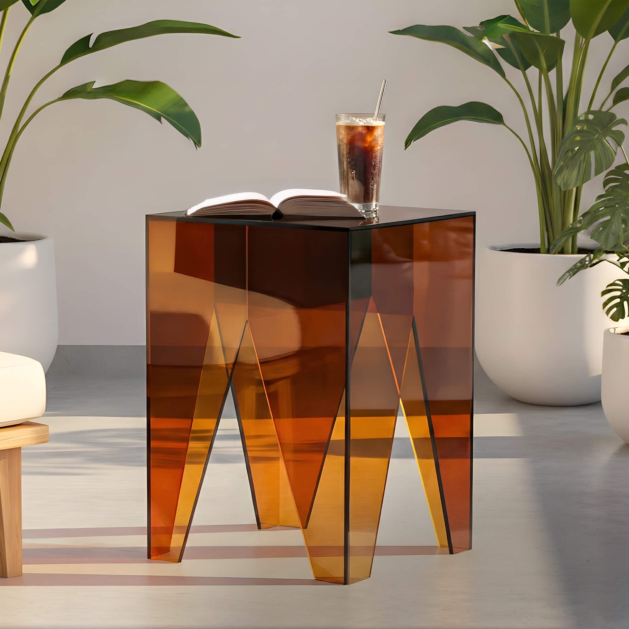 Varde Acrylic Bedside Table