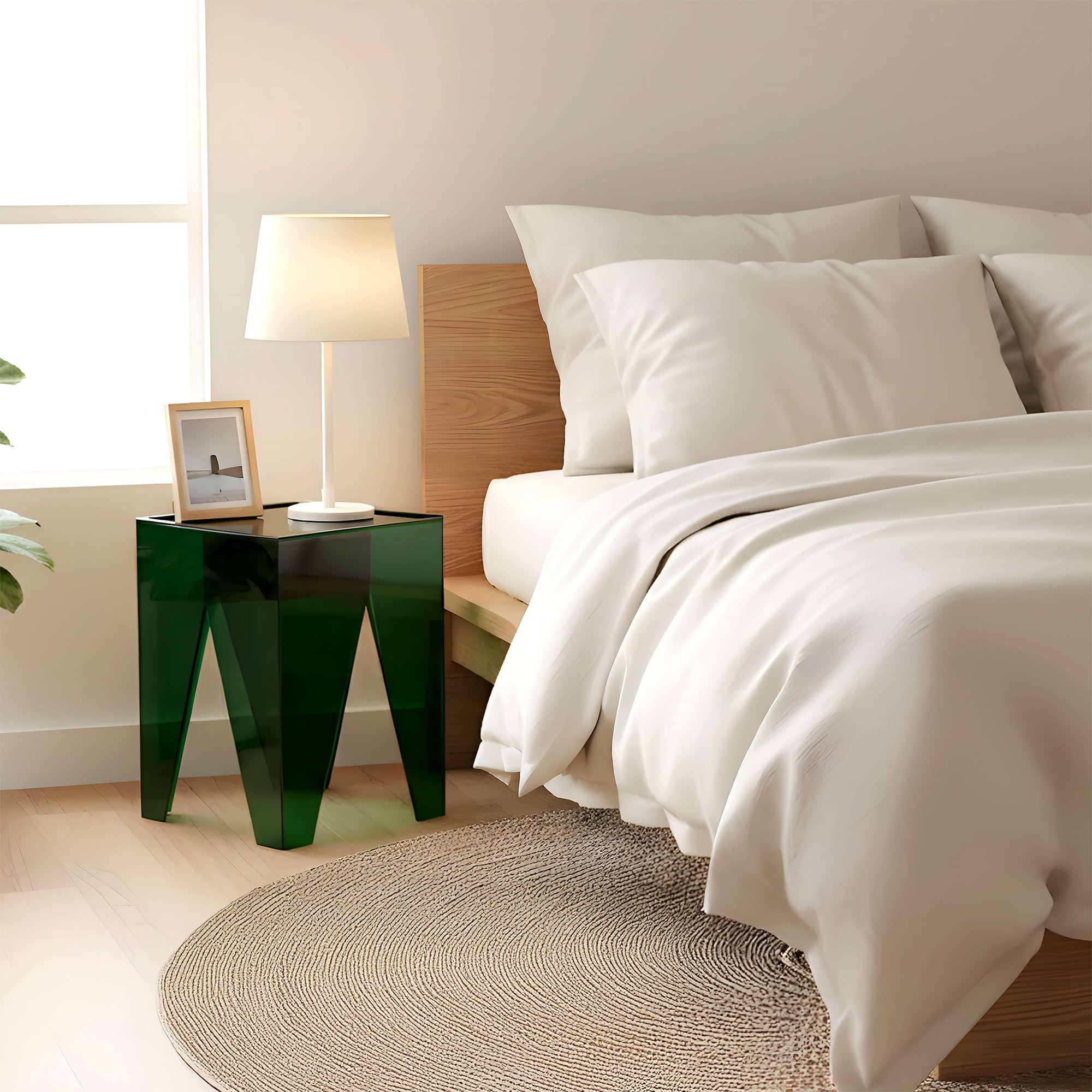 Varde Acrylic Bedside Table