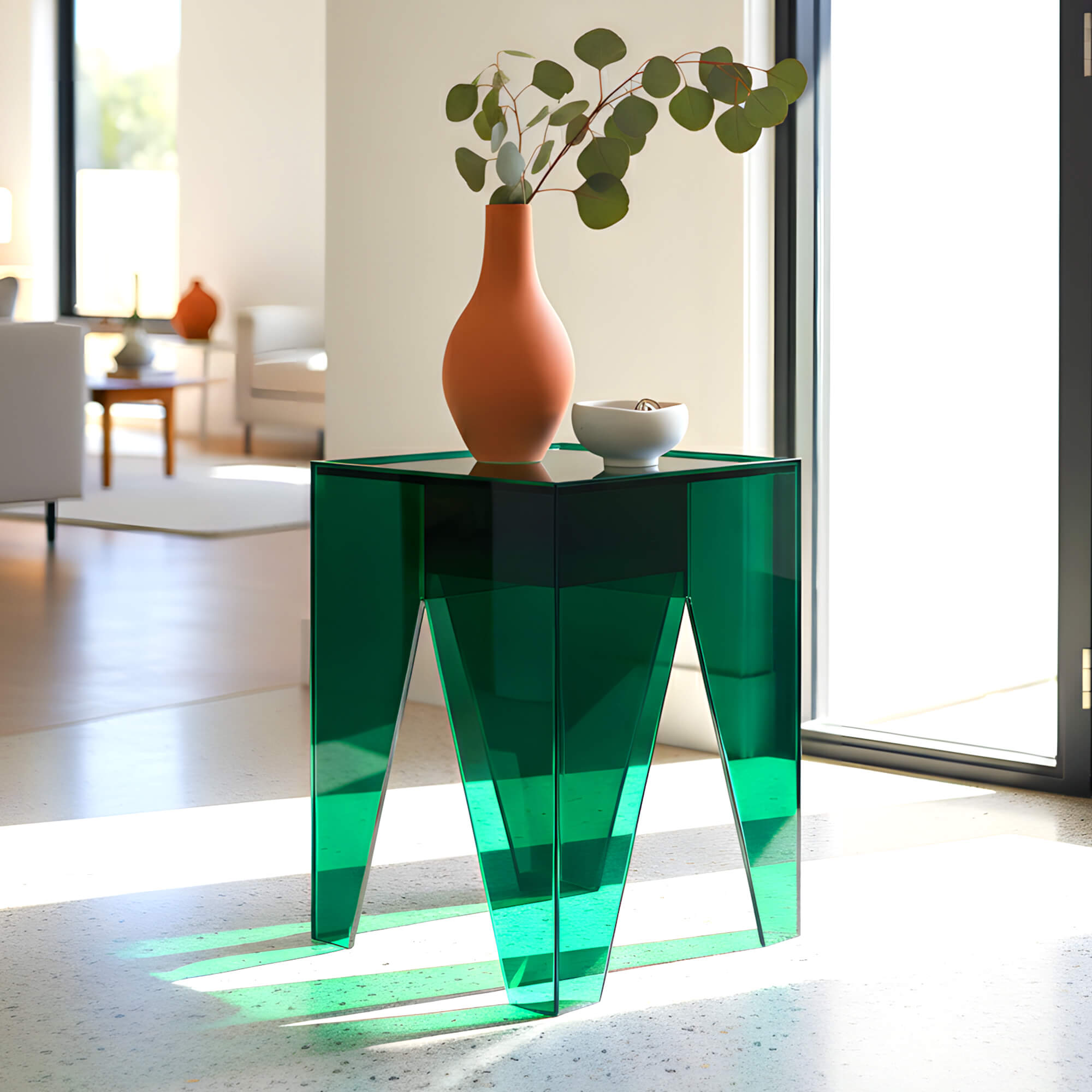 Varde Acrylic Bedside Table