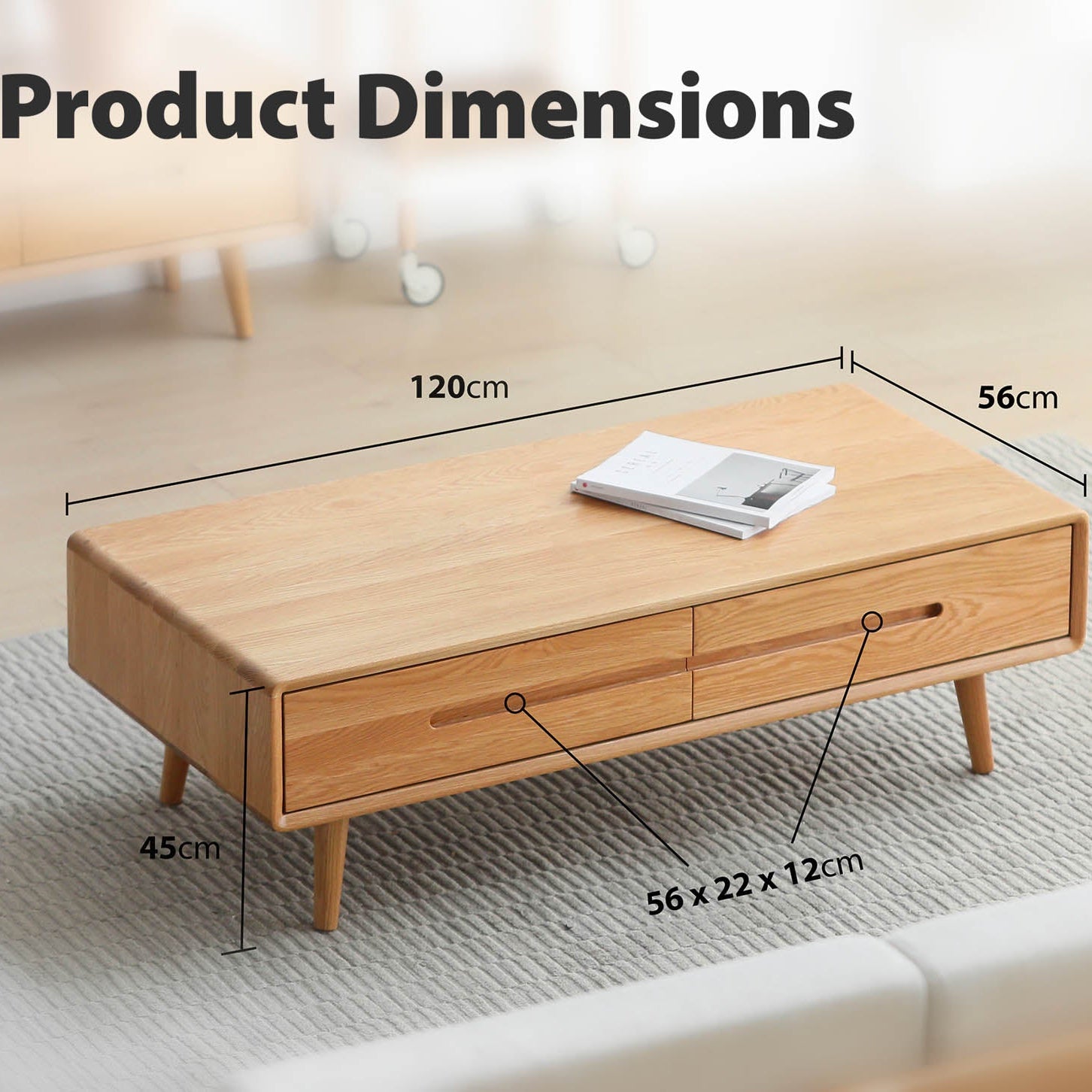 Engen Solid Oak Wood Coffee Table