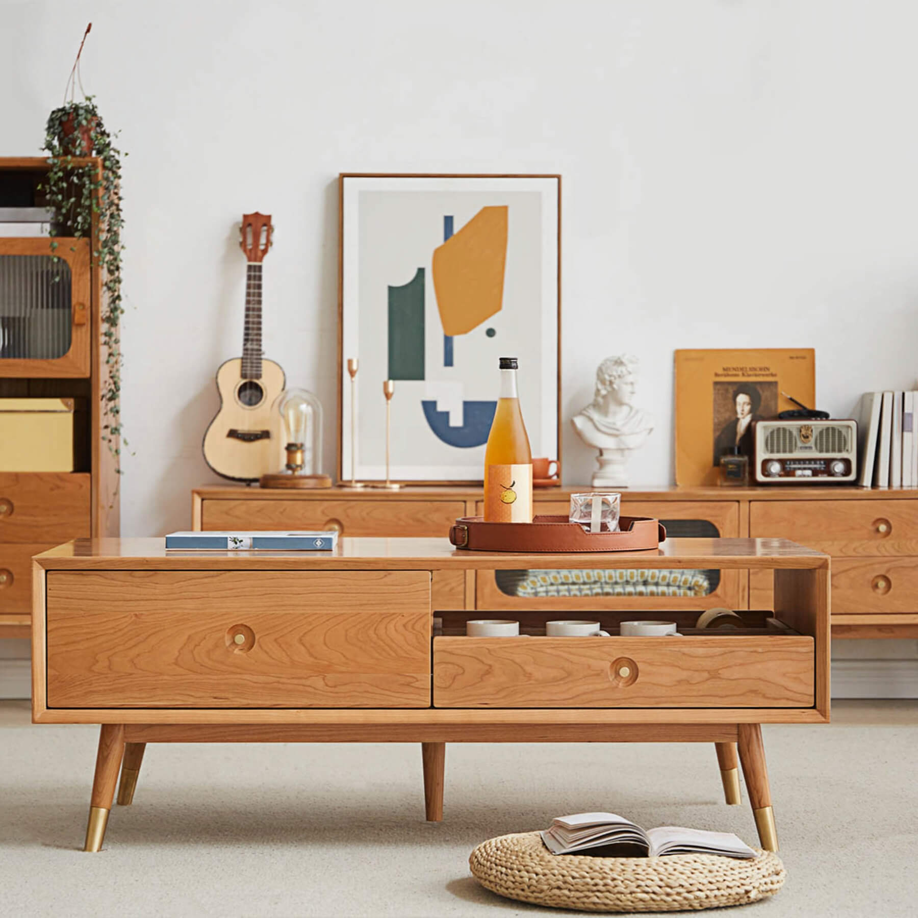 Kleiven Solid Cherry Wood Coffee Table