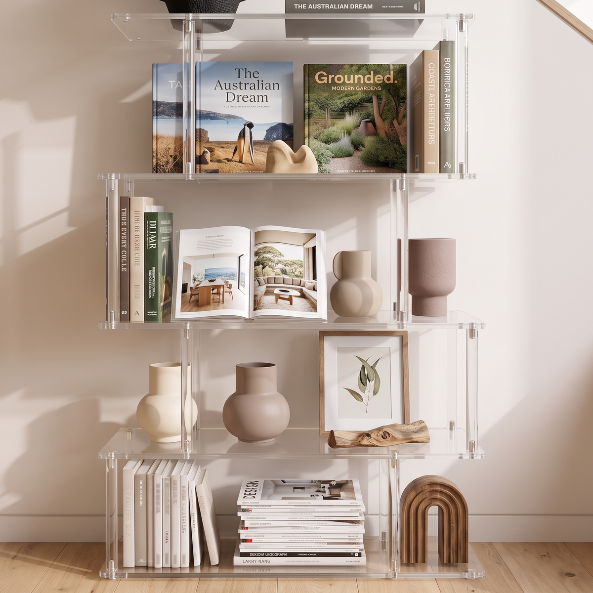 Stege Acrylic 6 Tier Shelving Unit
