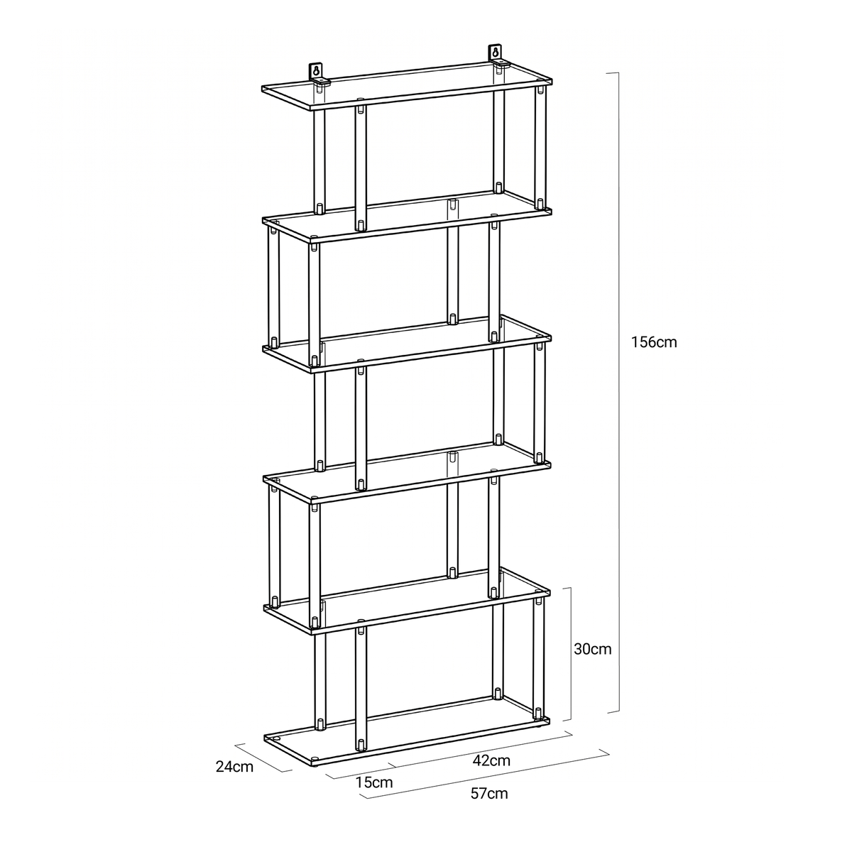 Stege Acrylic 6 Tier Shelving Unit