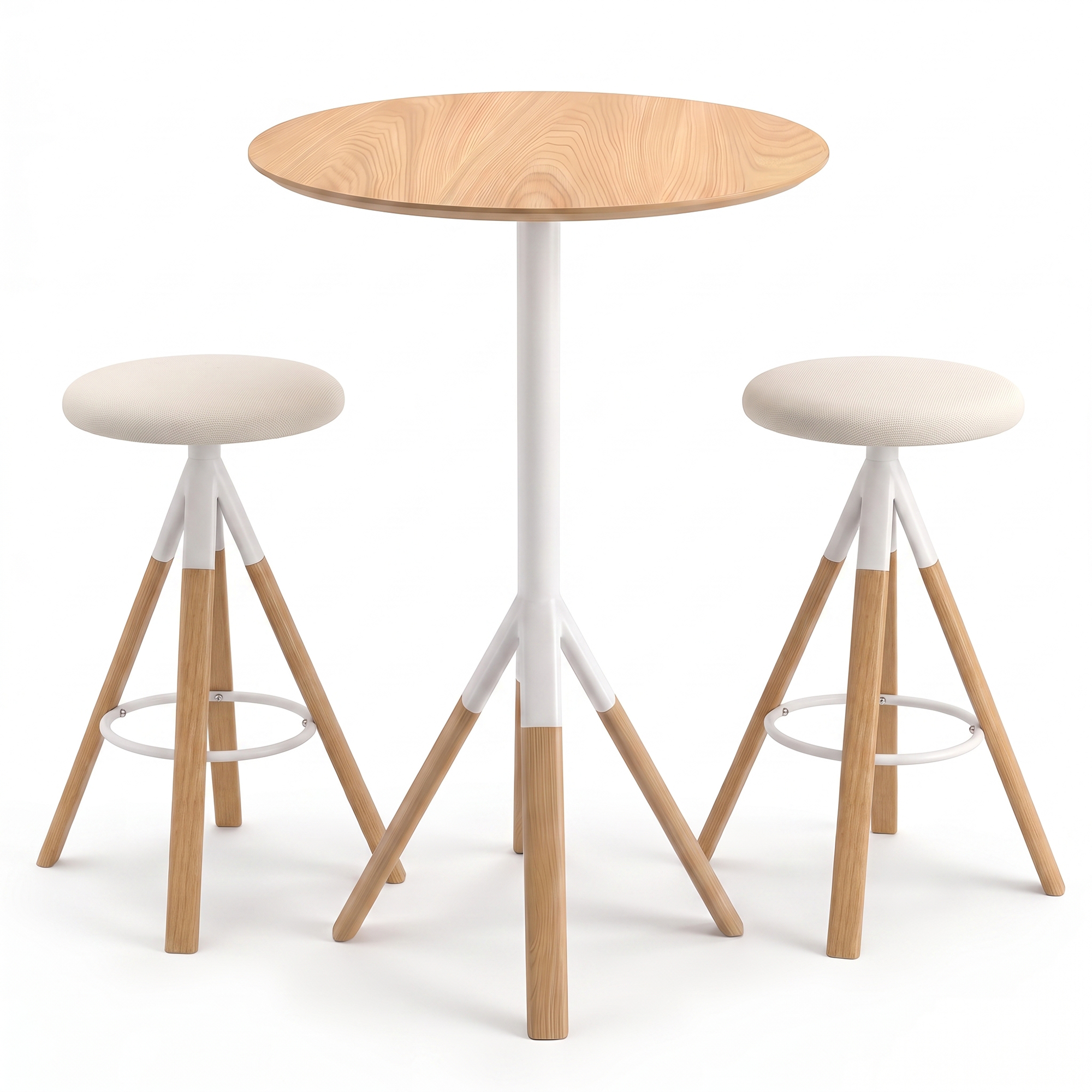 Storgata Bar Table Set with 2 Solid Oak Barstools
