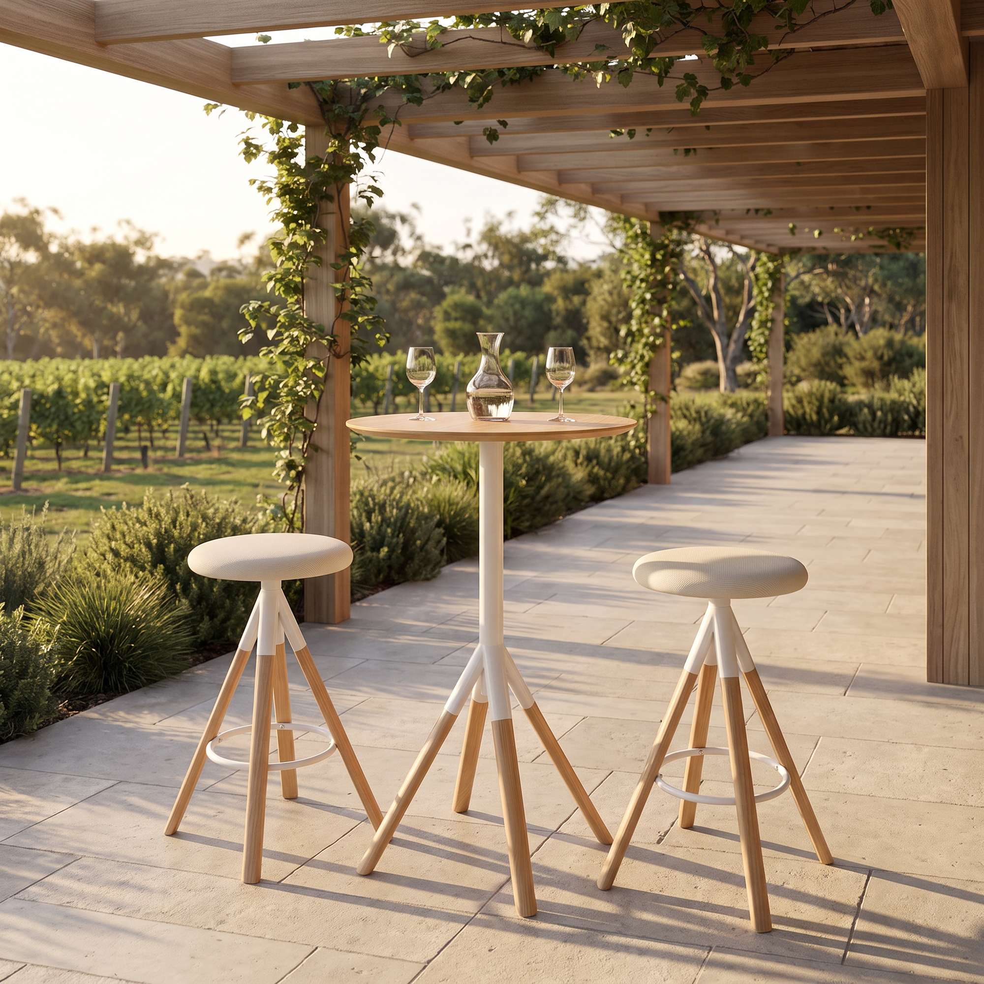 Storgata Bar Table Set with 2 Solid Oak Barstools