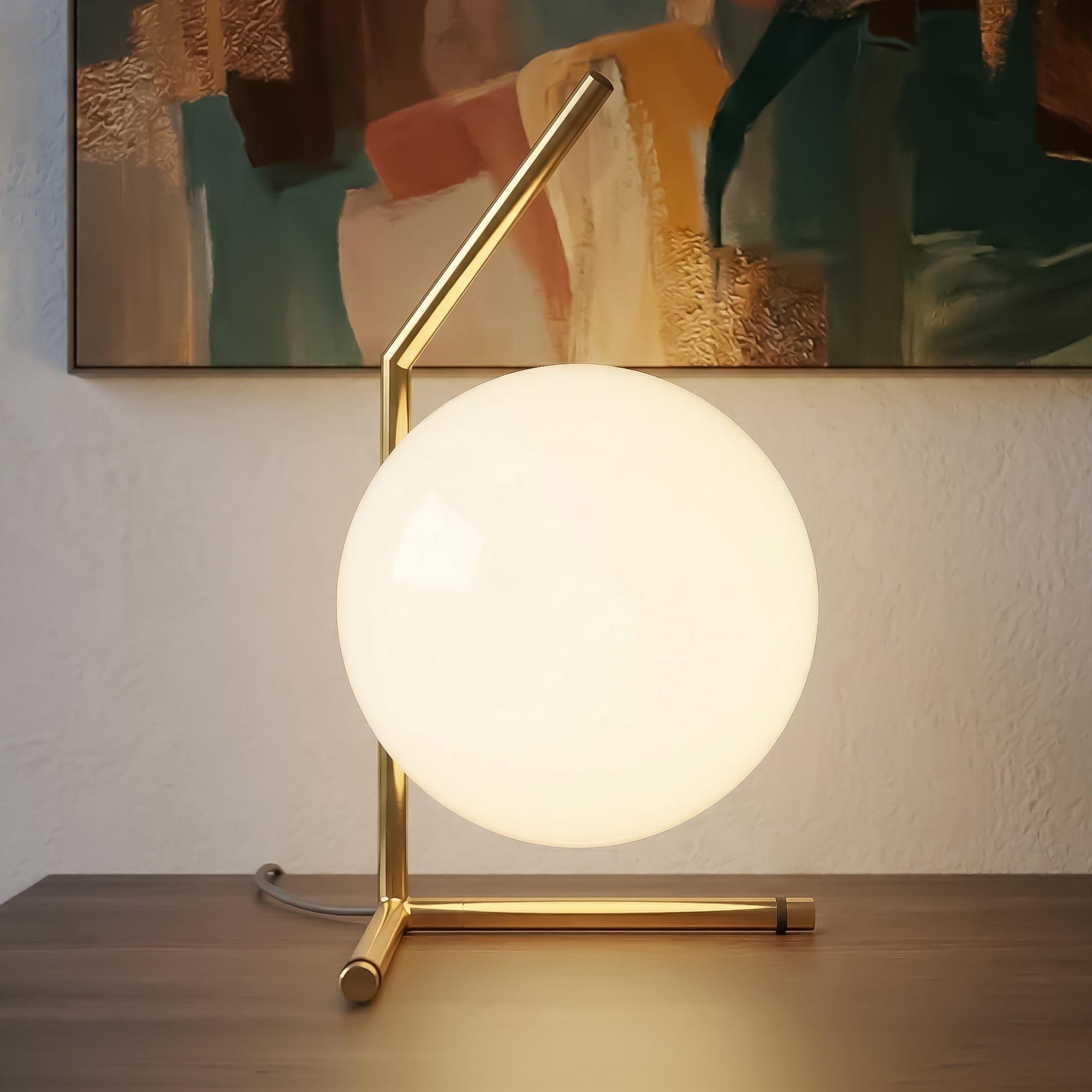 Milano Glass Globe Table Lamp - Gold