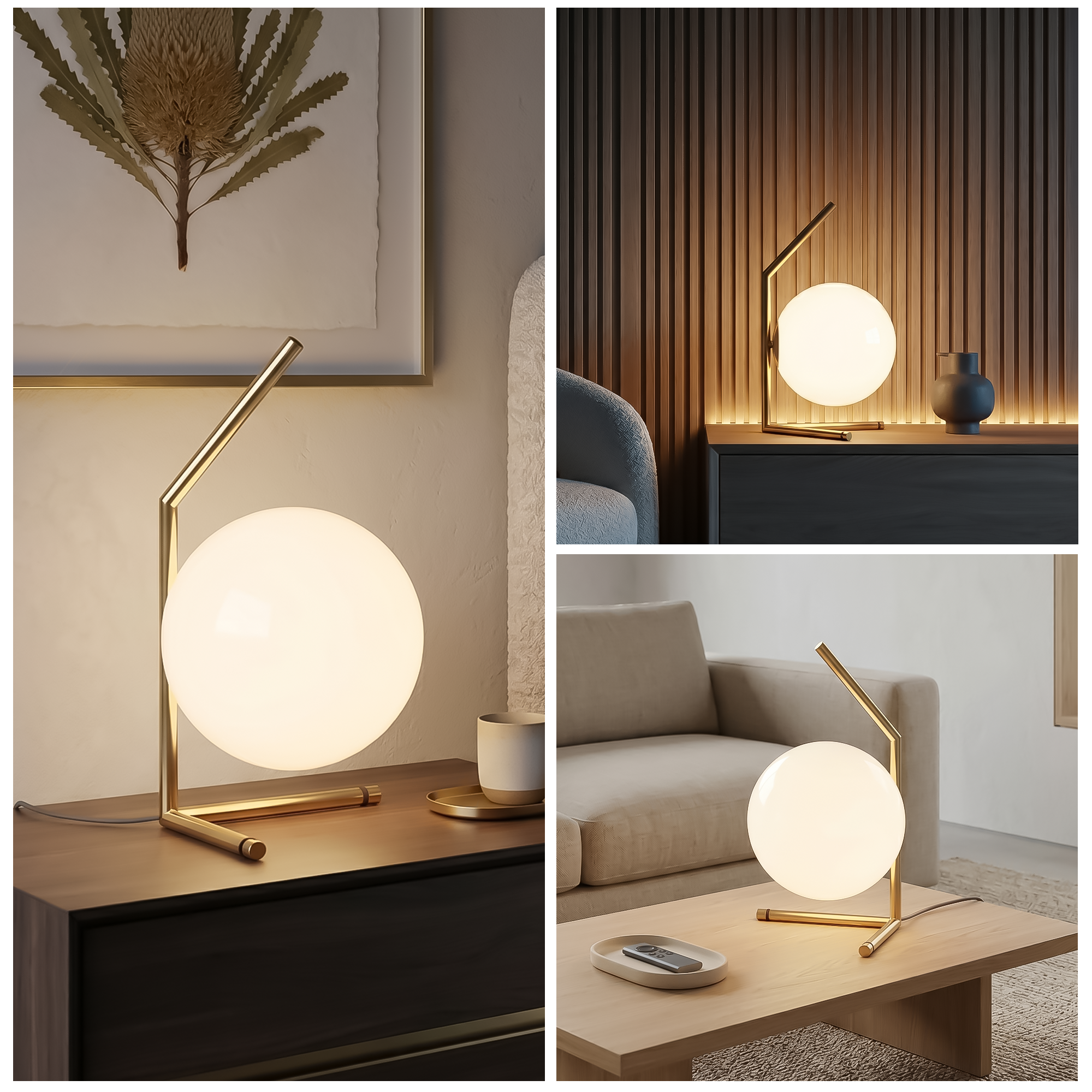 Milano Glass Globe Table Lamp - Gold