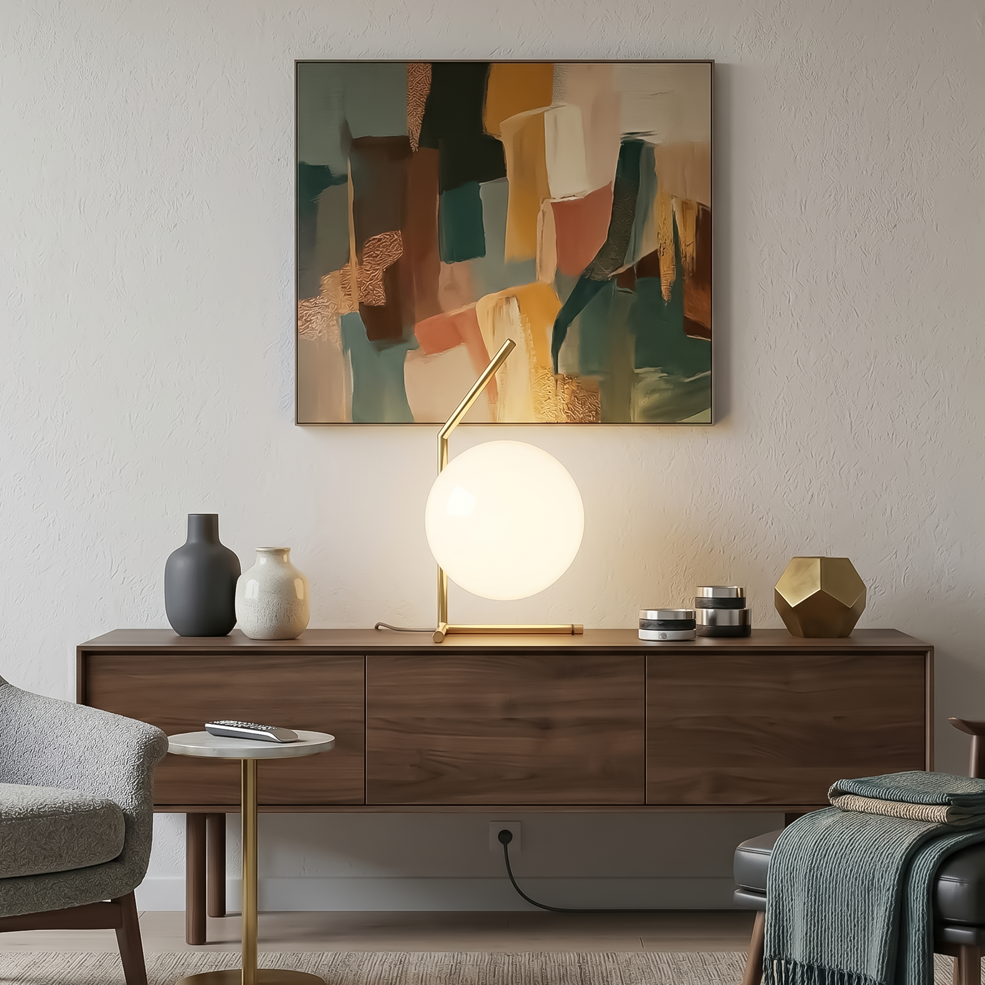 Milano Glass Globe Table Lamp - Gold
