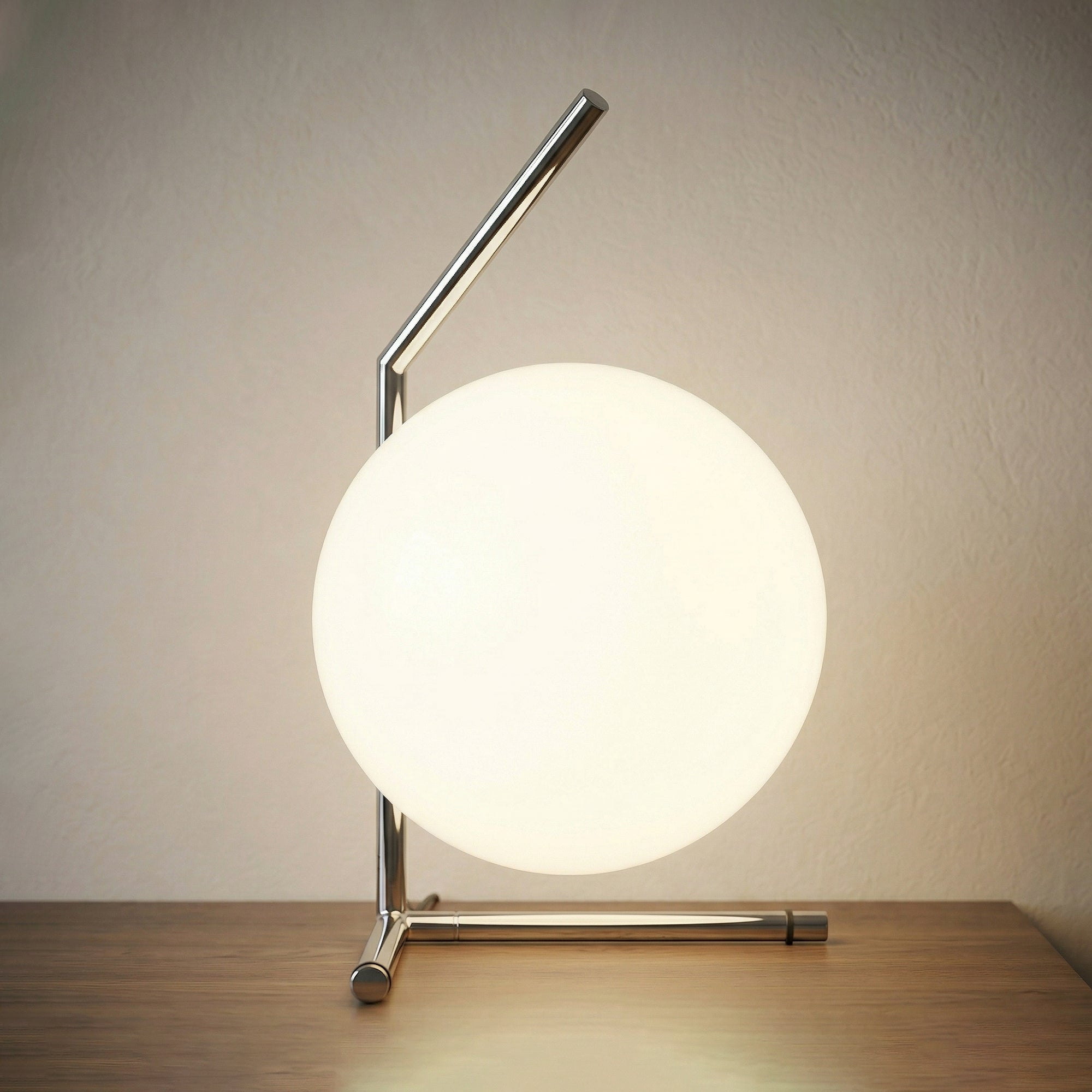 Milano Glass Globe Table Lamp - Silver