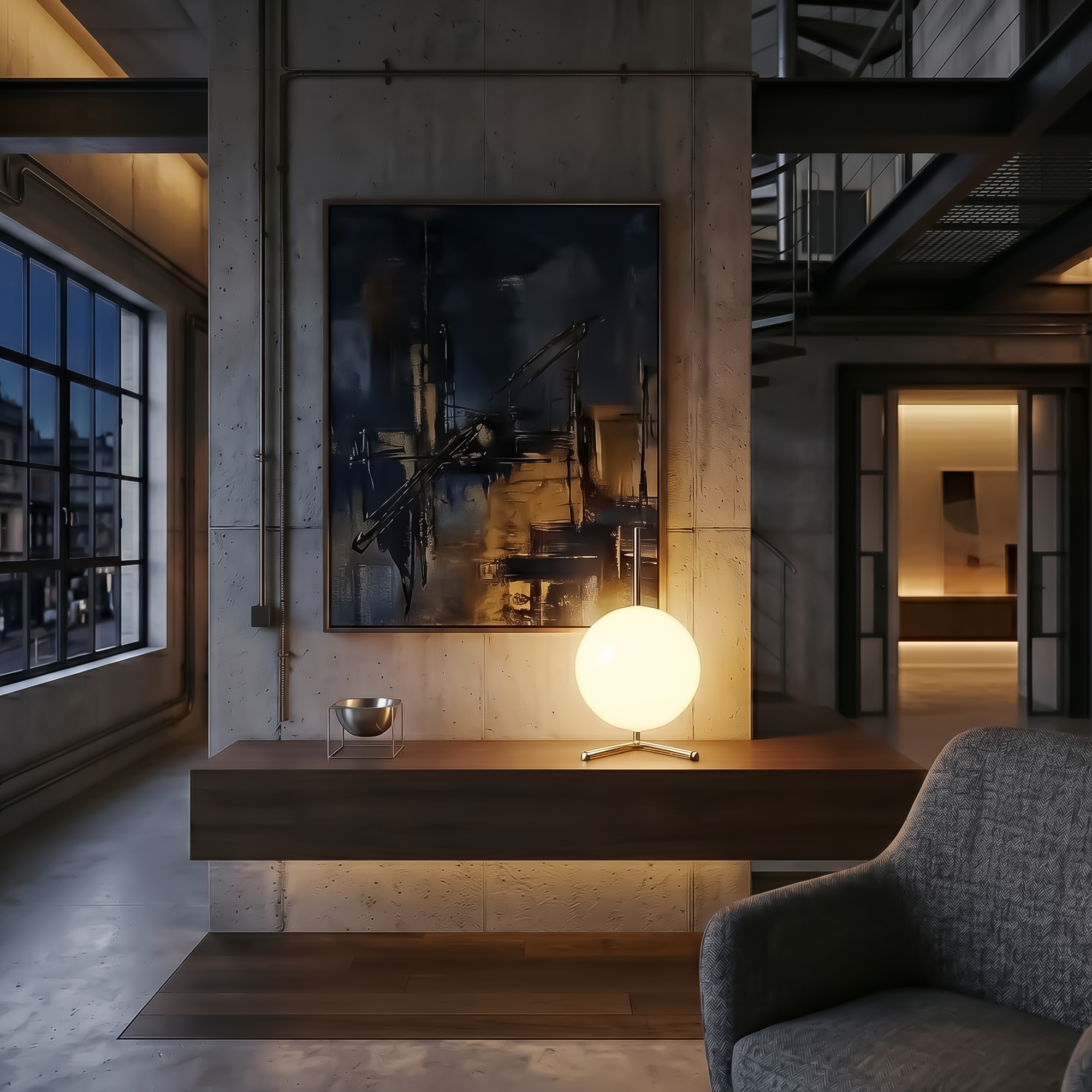 Milano Glass Globe Table Lamp - Silver