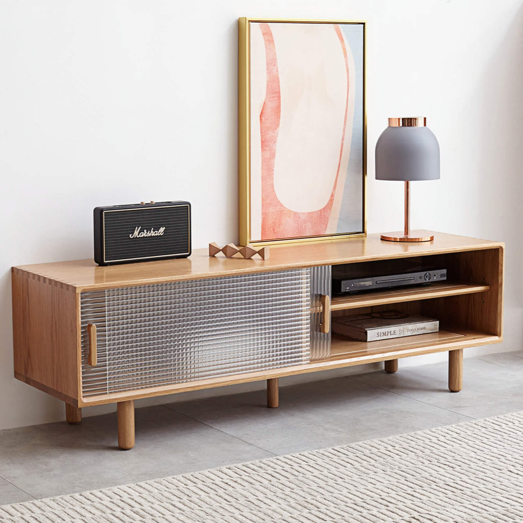 oak tv unit