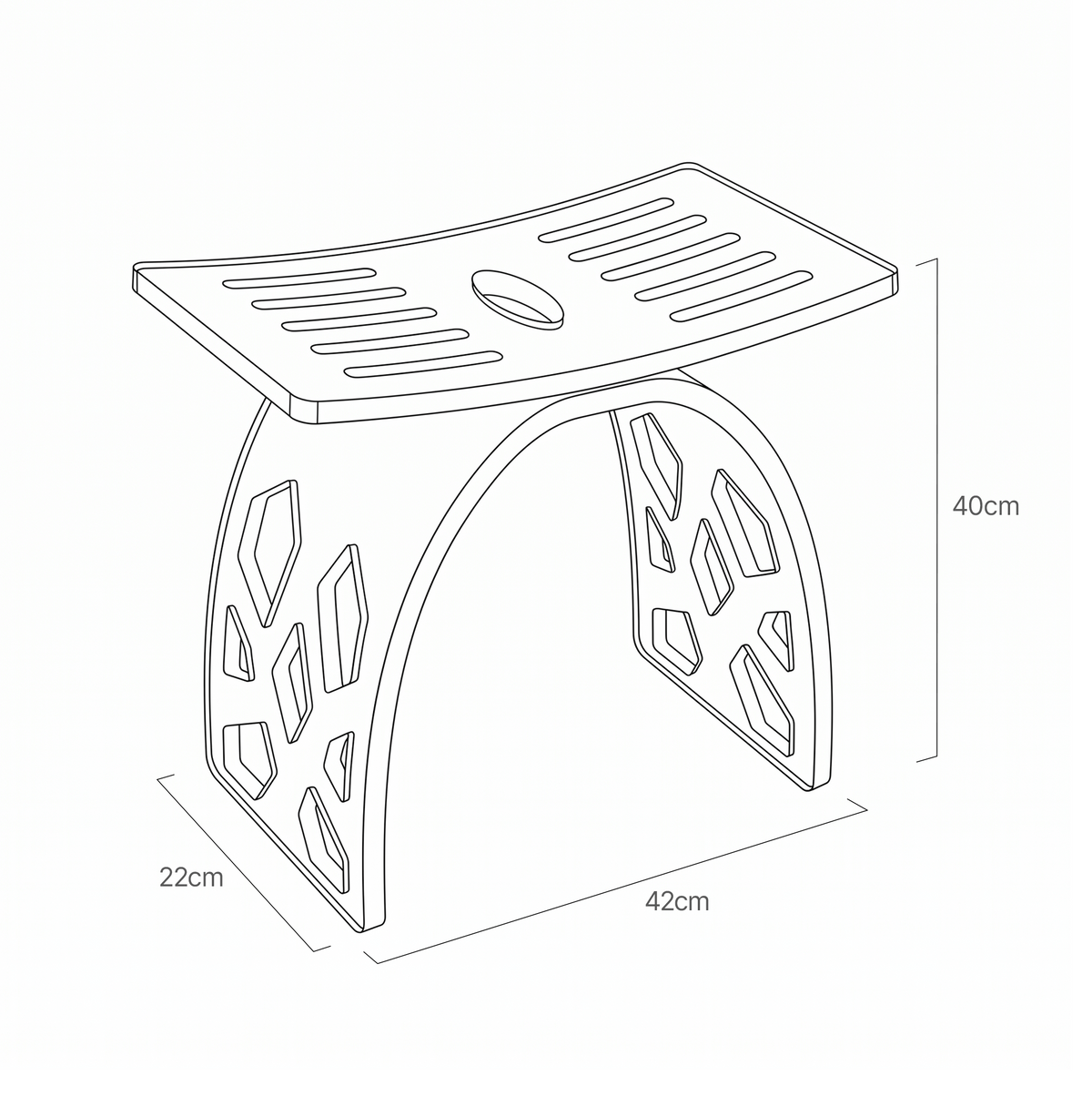 Vestergade Clear Acrylic Bath Shower Stool