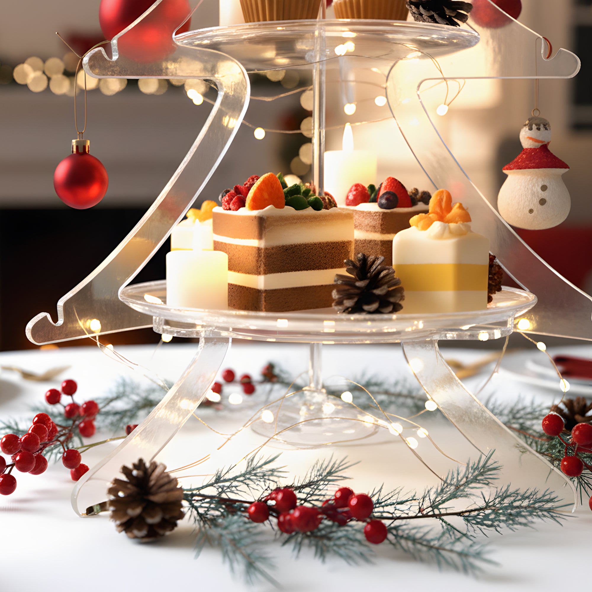 Götgatan 3-Tier Acrylic Christmas Tree Dessert Stand