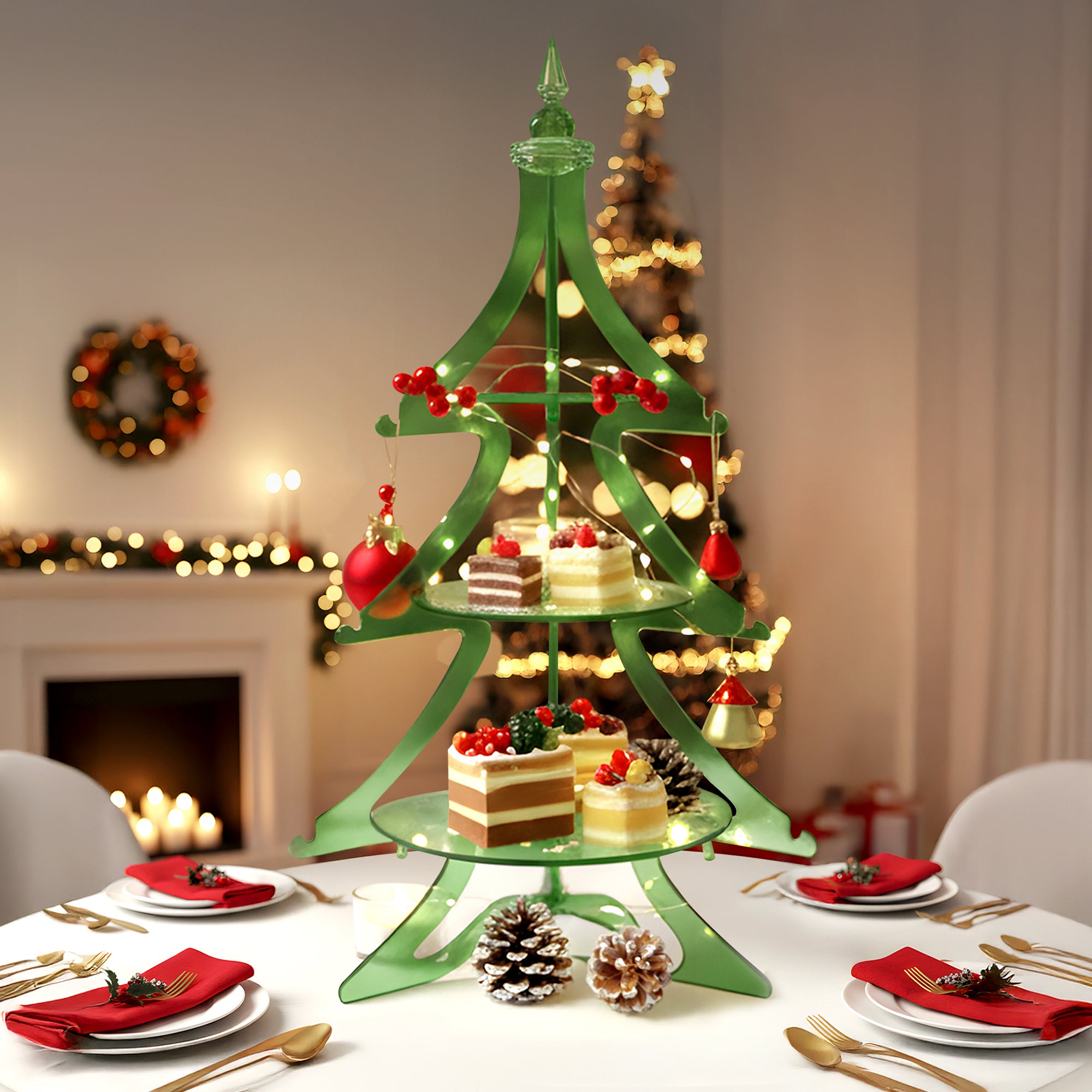 Götgatan 3-Tier Acrylic Christmas Tree Dessert Stand